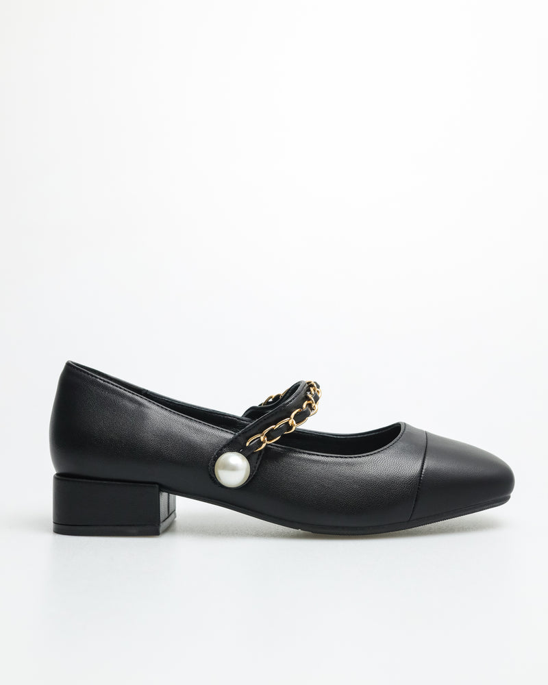 Tomaz YX111 Ladies Braided Chain Heels (Black)