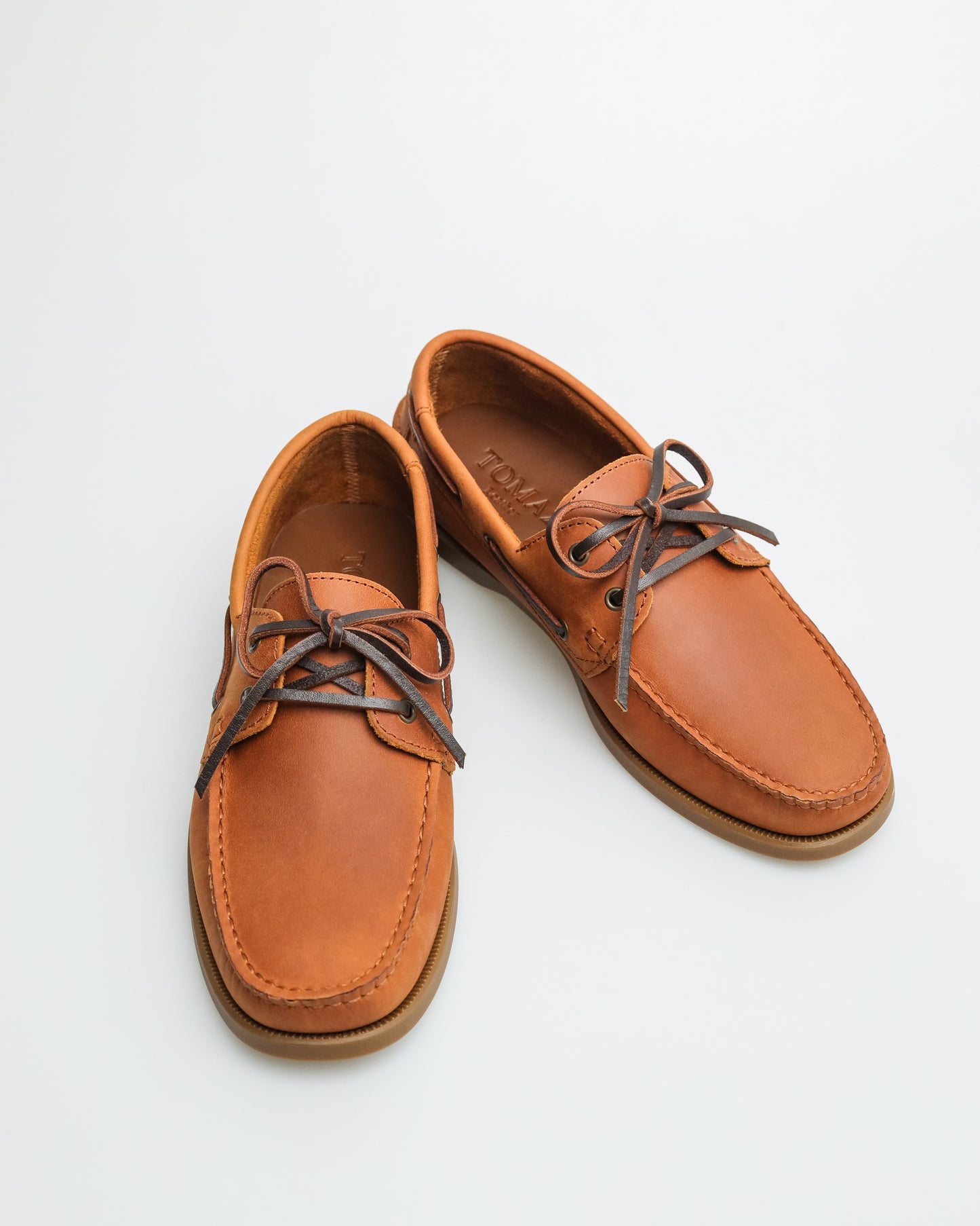 Tomaz C328A Men's Leather Boat Shoes (Brown)