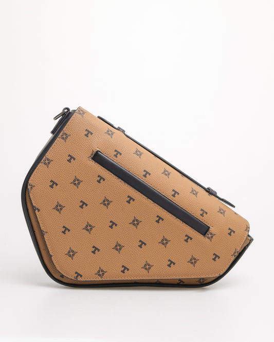 Tomaz NT-TZ438 Men's Monogram Trapeze Elegance Bag (Tan/Black)