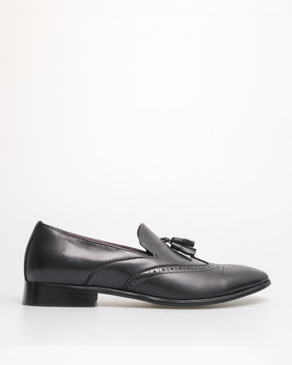 Tomaz HF100 Men's Wingtip Tassel Loafer (Black)