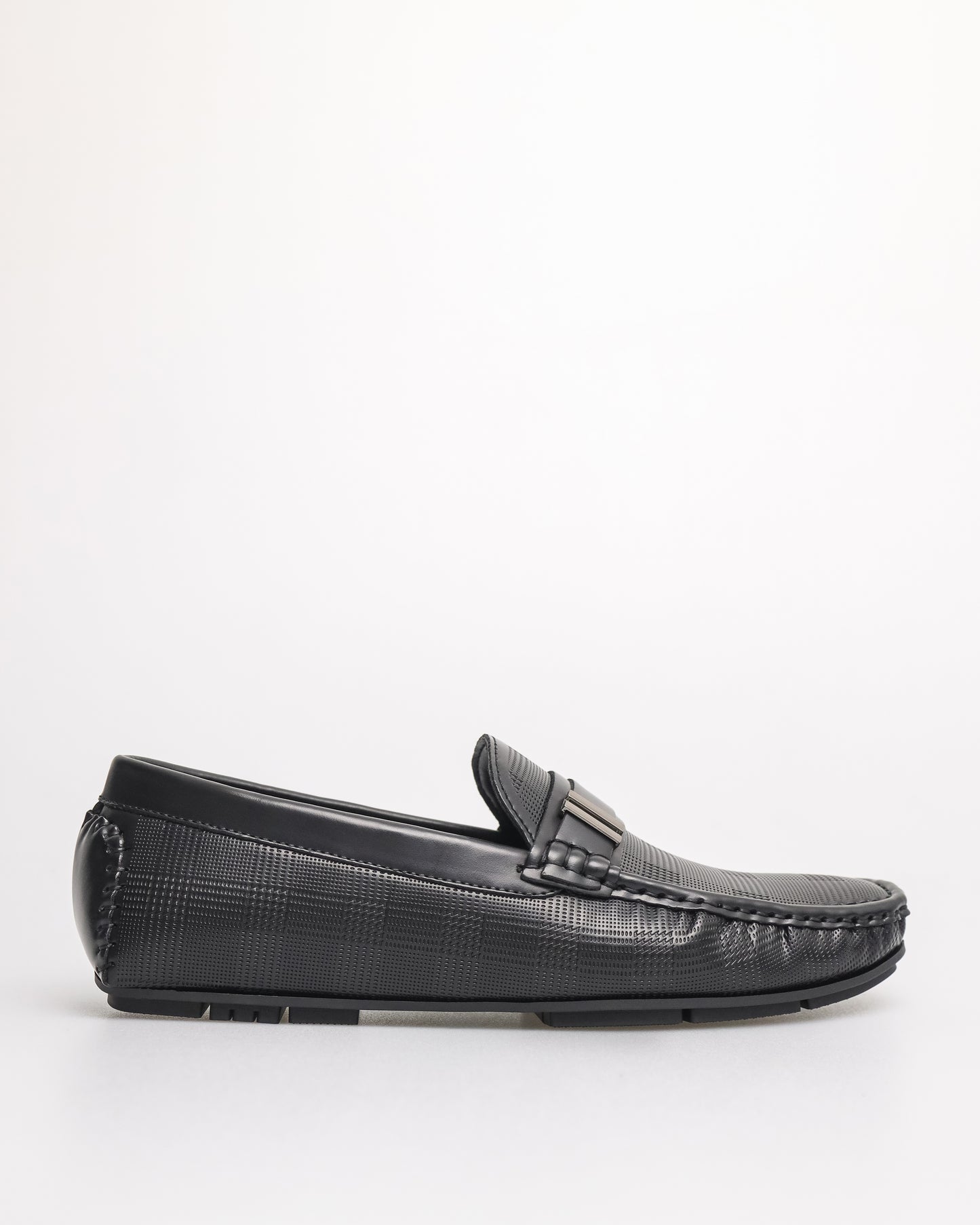 Tomaz C617 Men's Buckle Weave Moccasins (Black)