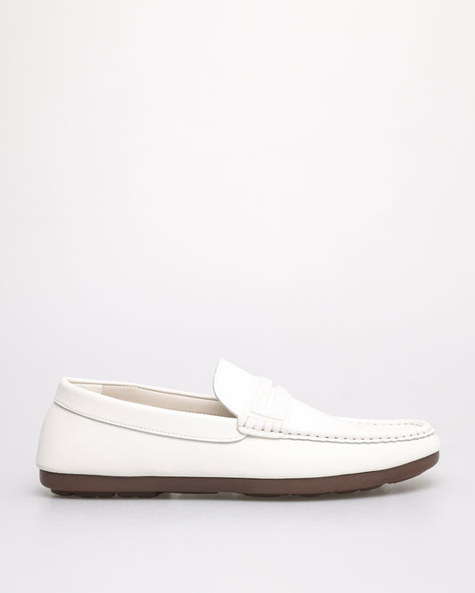 Tomaz C682 Men's Streamline Loafer Penny Loafer (White)