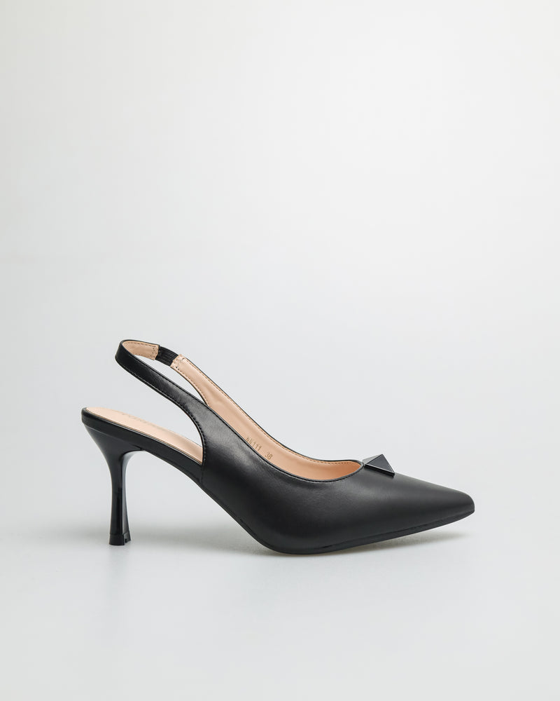 Tomaz NN111 Ladies Slingback Pointy Heels (Black)