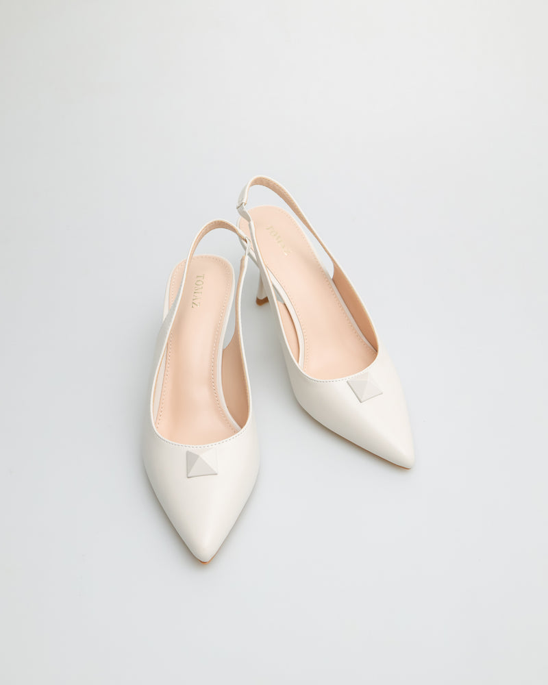 
                  
                    Load image into Gallery viewer, Tomaz NN111 Ladies Slingback Pointy Heels (White)
                  
                
