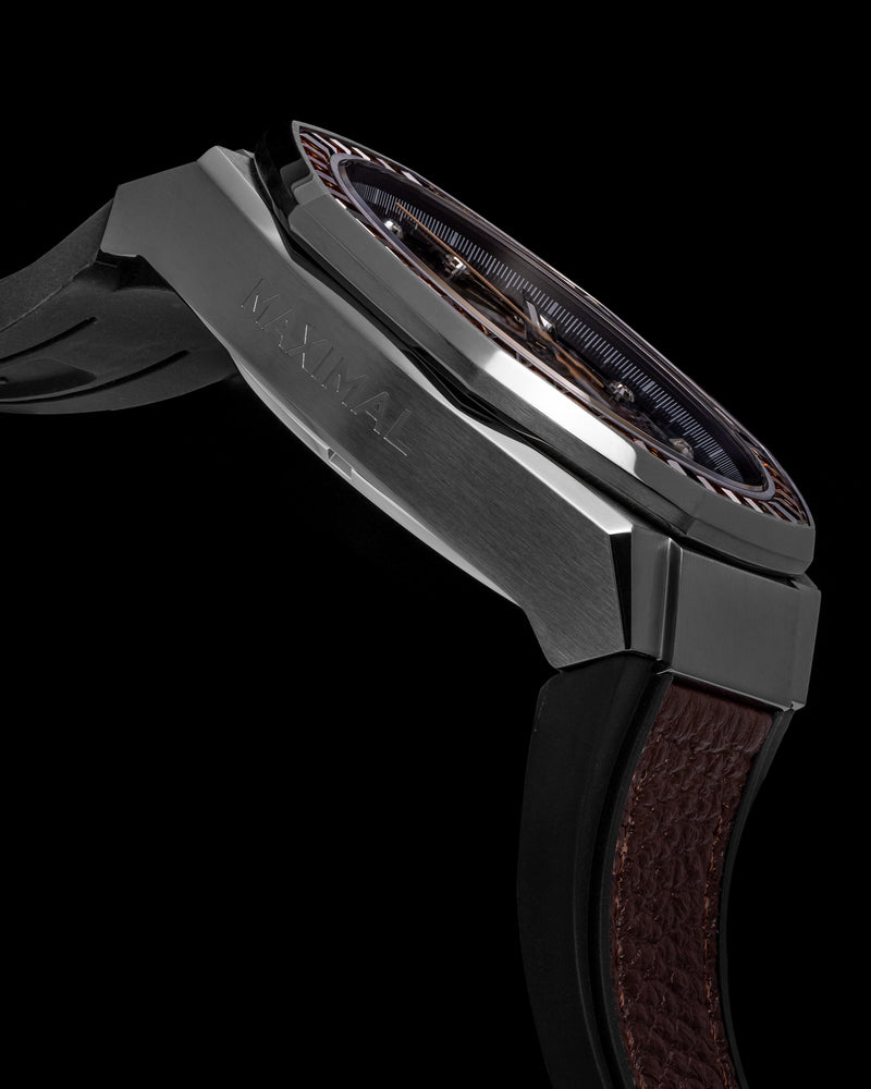 
                  
                    Load image into Gallery viewer, Transformer Maximal TQ023U-D1 (Black) with Crystal (Coffee Leather with Silicone Strap)
                  
                
