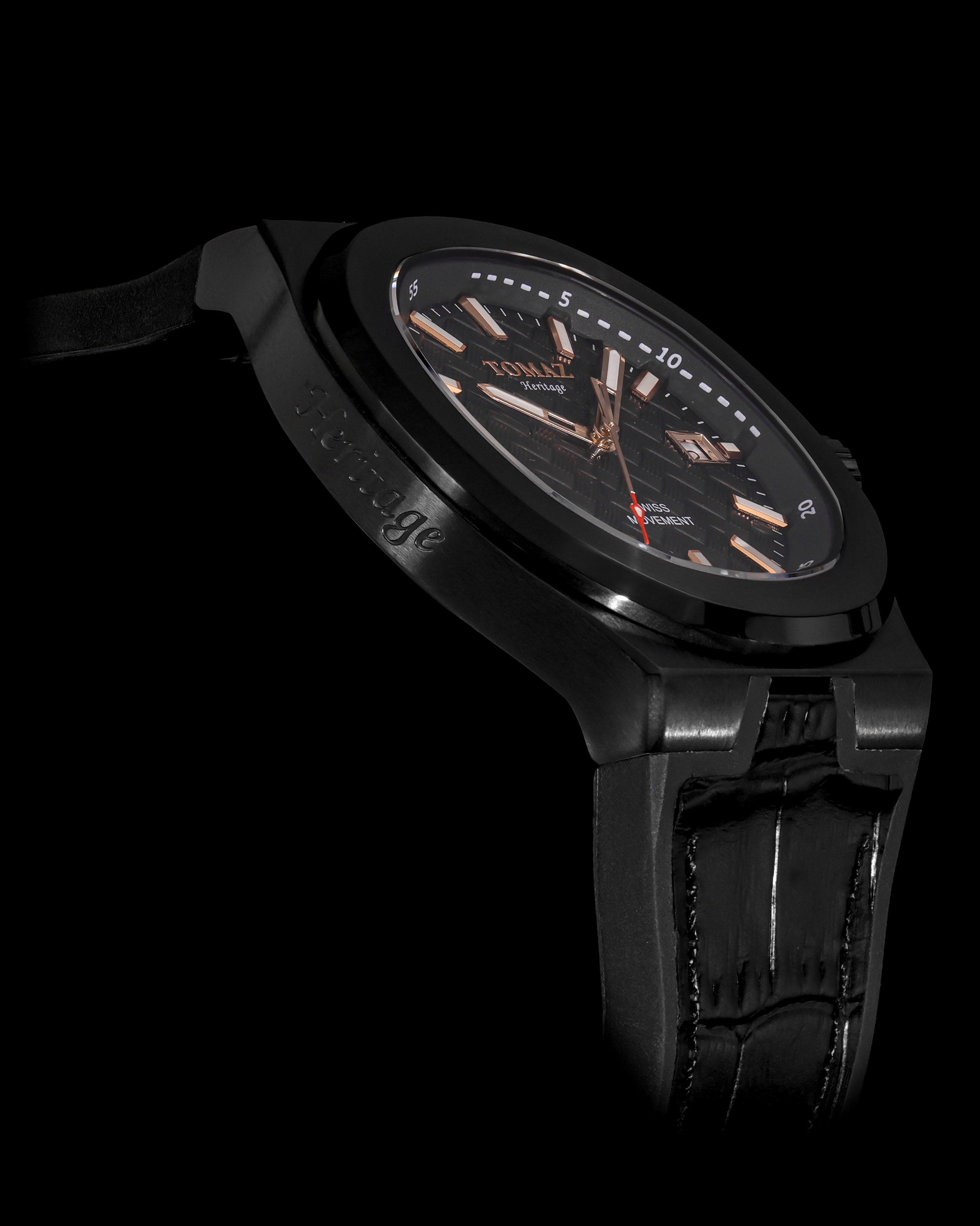 Tomaz Men's Watch TQ029M-D23 (Black) Black Bamboo Silicone Strap