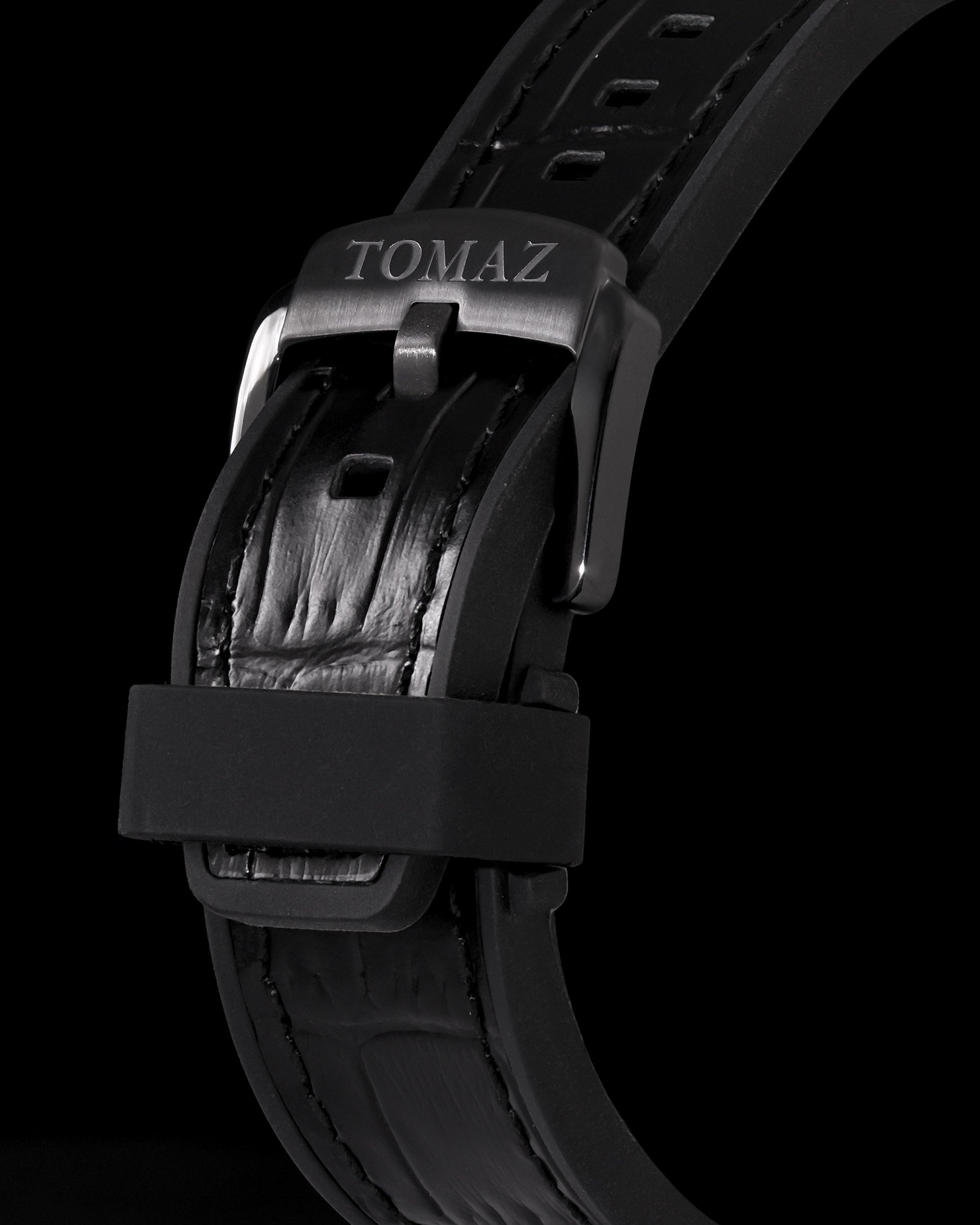 Tomaz Men's Watch TQ029M-D23 (Black) Black Bamboo Silicone Strap