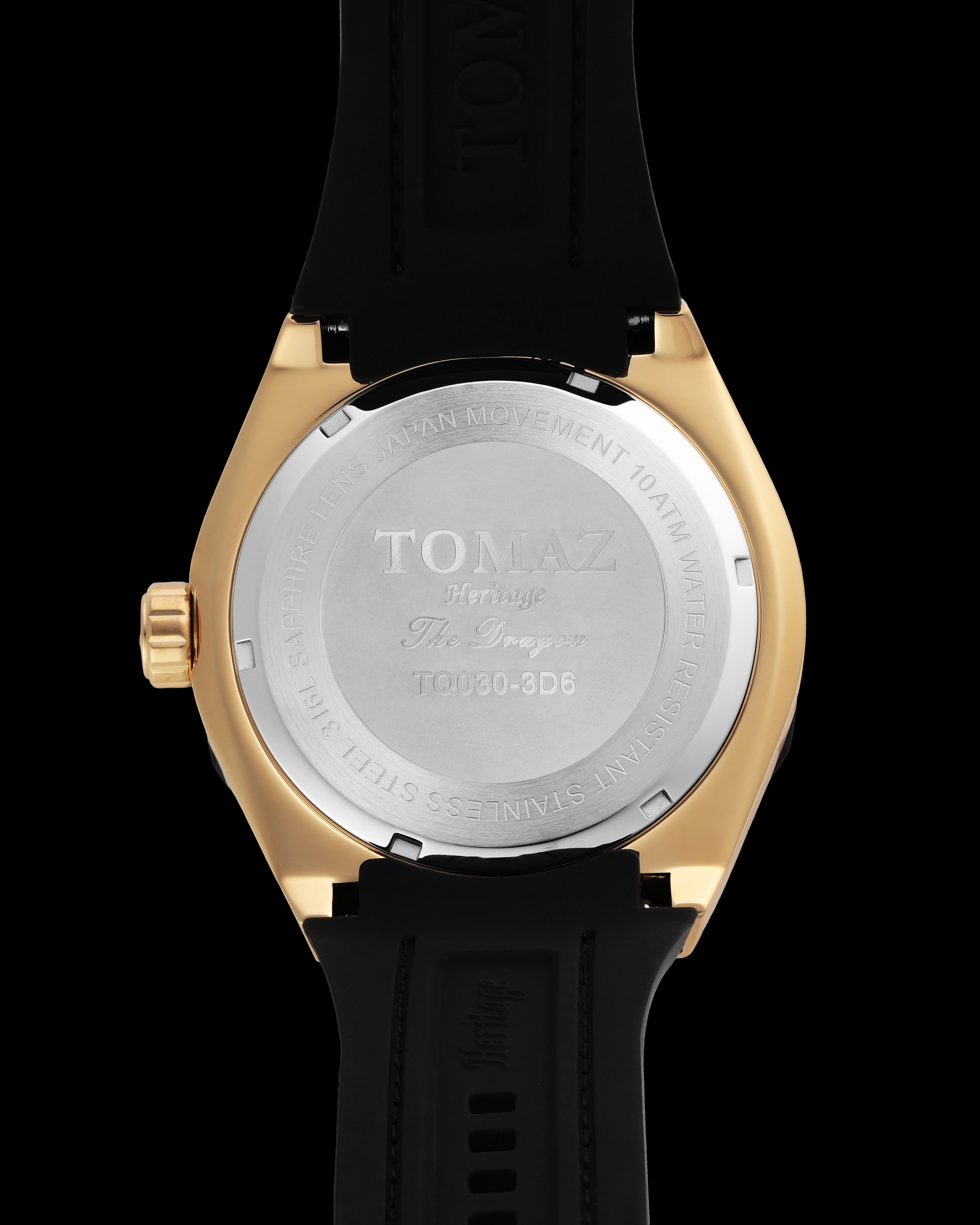 Romeo XL Dragon TQ030-3D6 Black Rubber Leather Strap