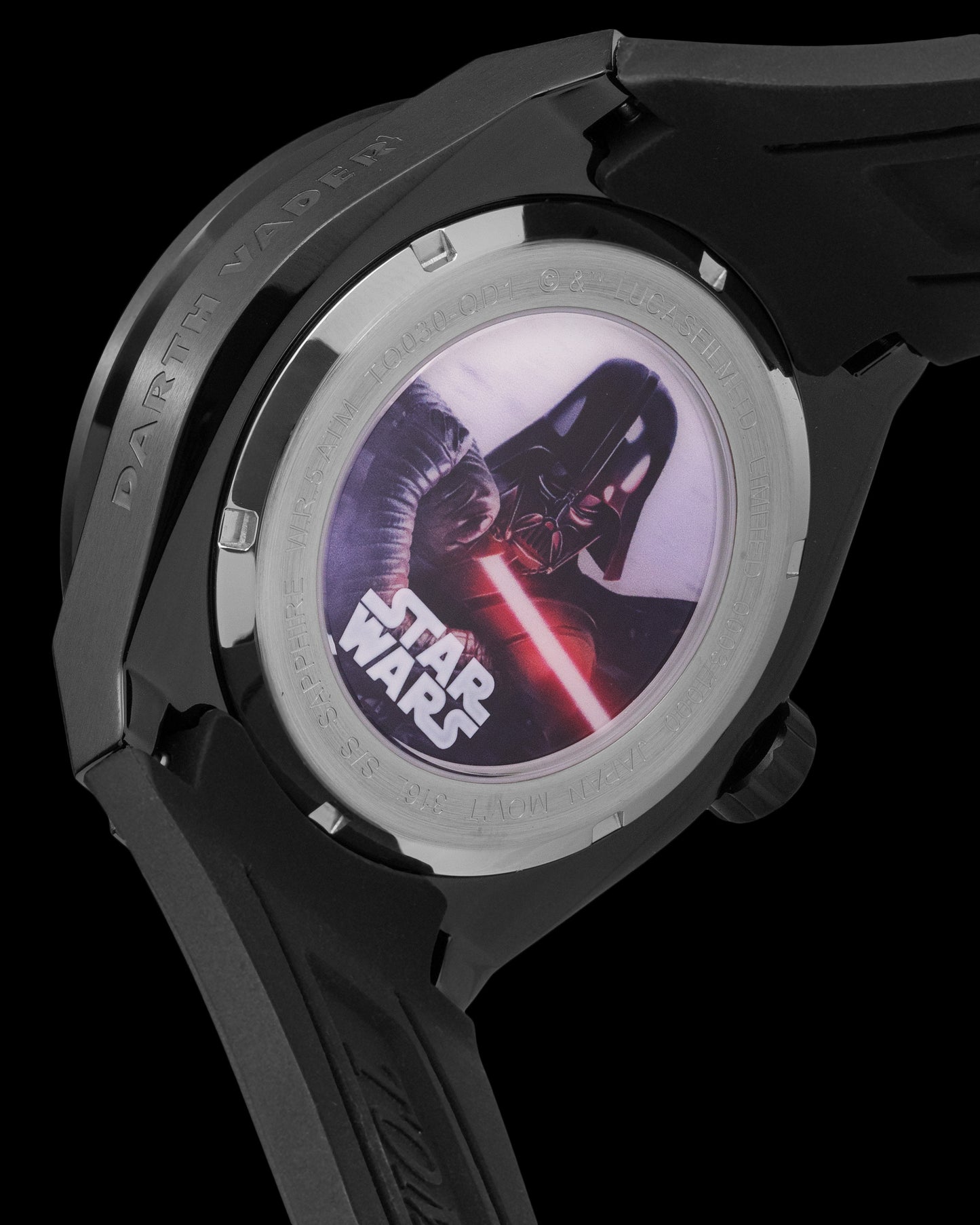 Star Wars Darth Vader TQ030-QD1 (Black) Black Leather Strap