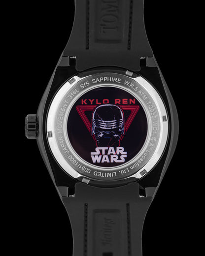 Star Wars Kylo Ren TQ030-WD1 (Black) Black Lychee and Silicone Strap