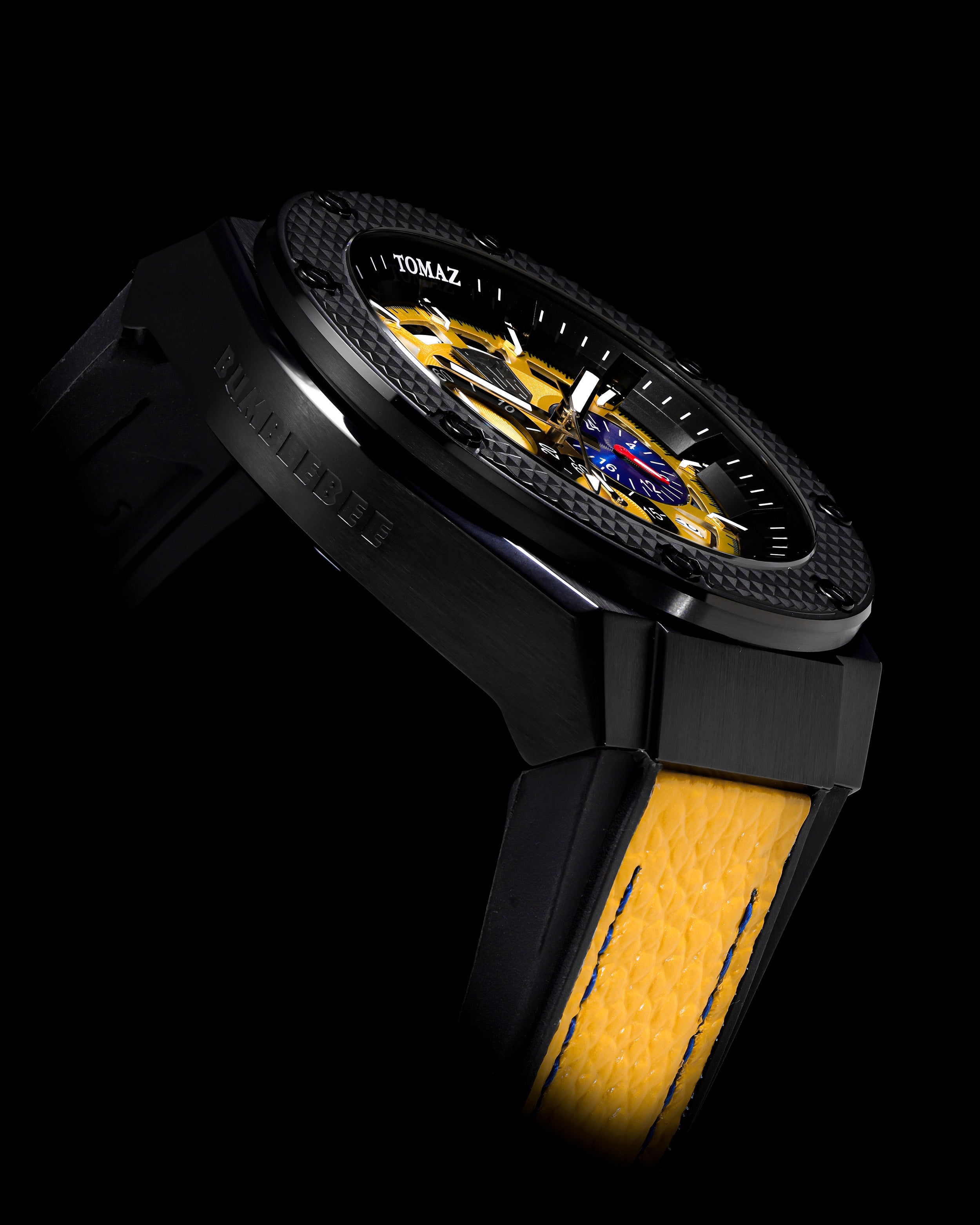 Transformer Bumblebee TQ030B-D1 (Black/Yellow) Yellow Leather Strap