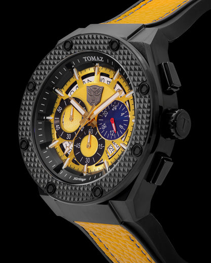 Transformer Bumblebee TQ030B-D1 (Black/Yellow) Yellow Leather Strap