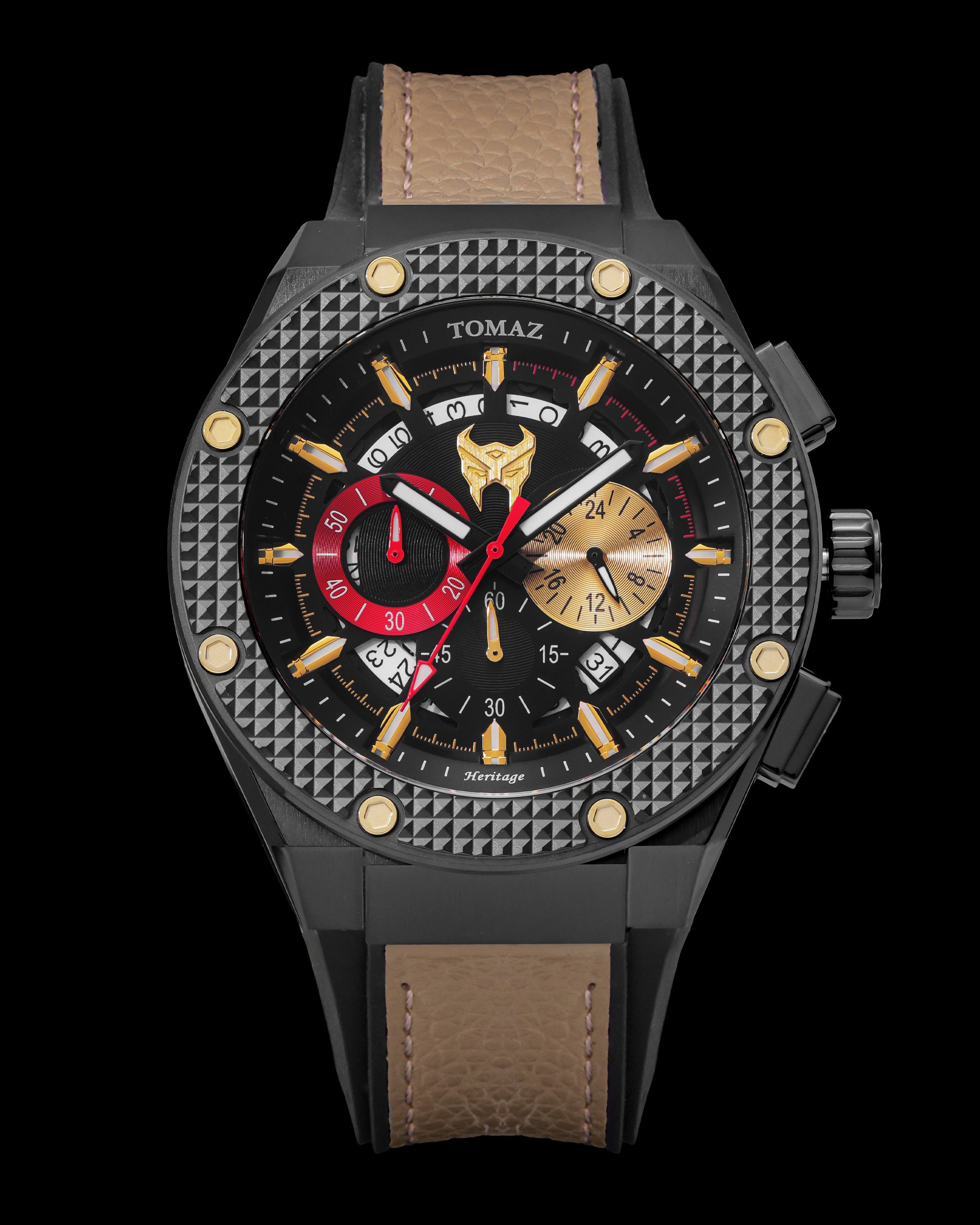 Transformer Scourge TQ030C-D1 (Black) Gray Leather Strap