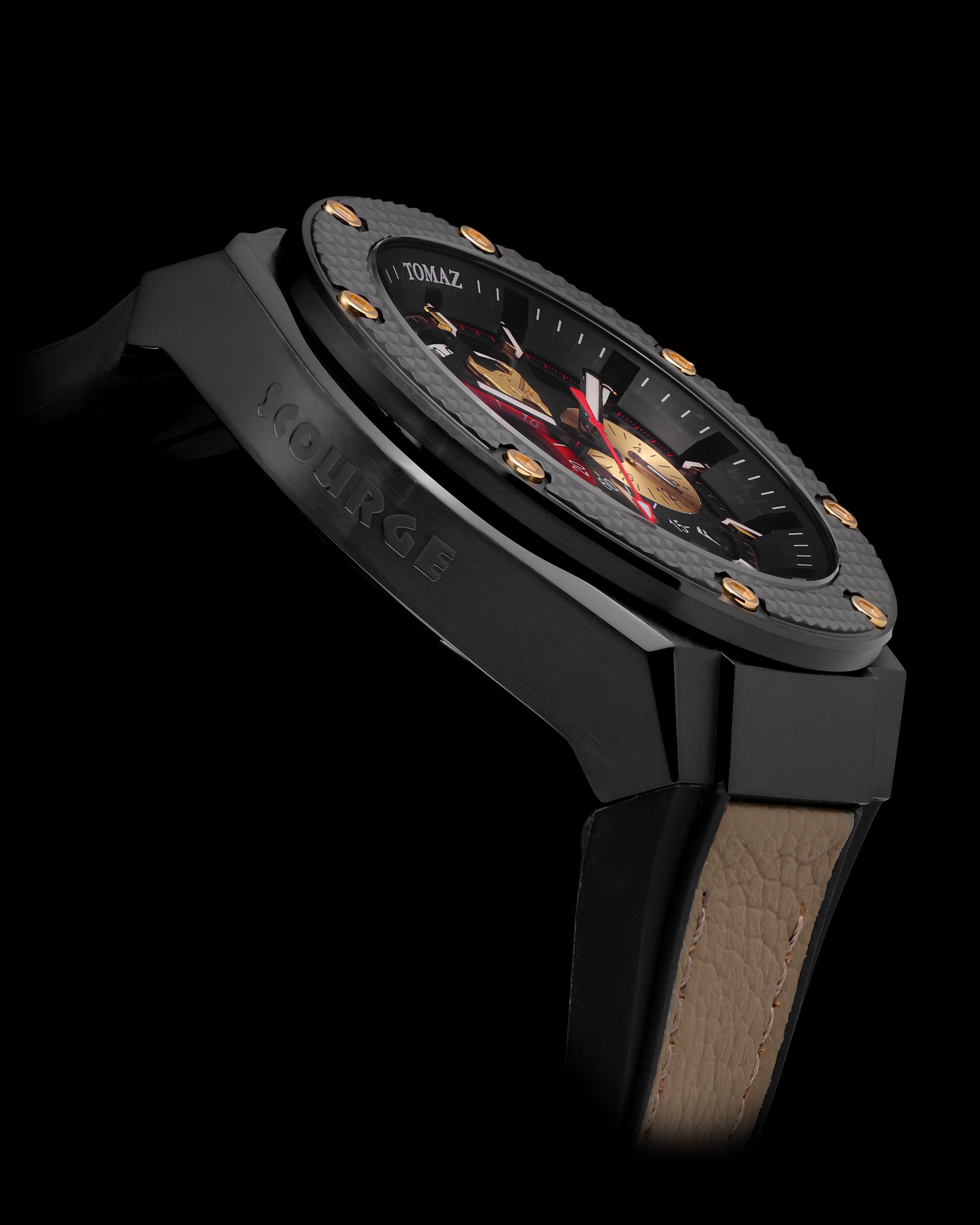 Transformer Scourge TQ030C-D1 (Black) Gray Leather Strap