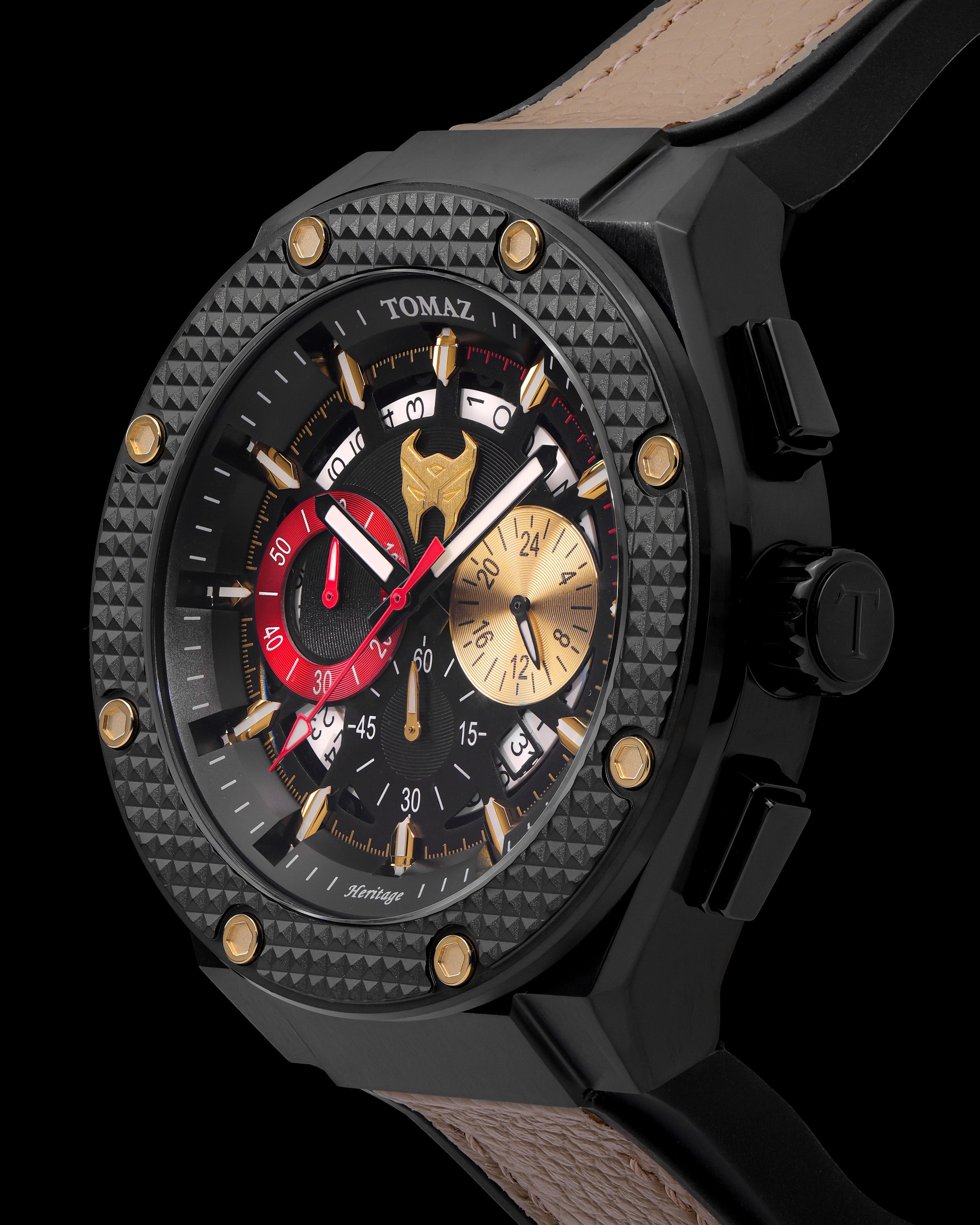 Transformer Scourge TQ030C-D1 (Black) Gray Leather Strap