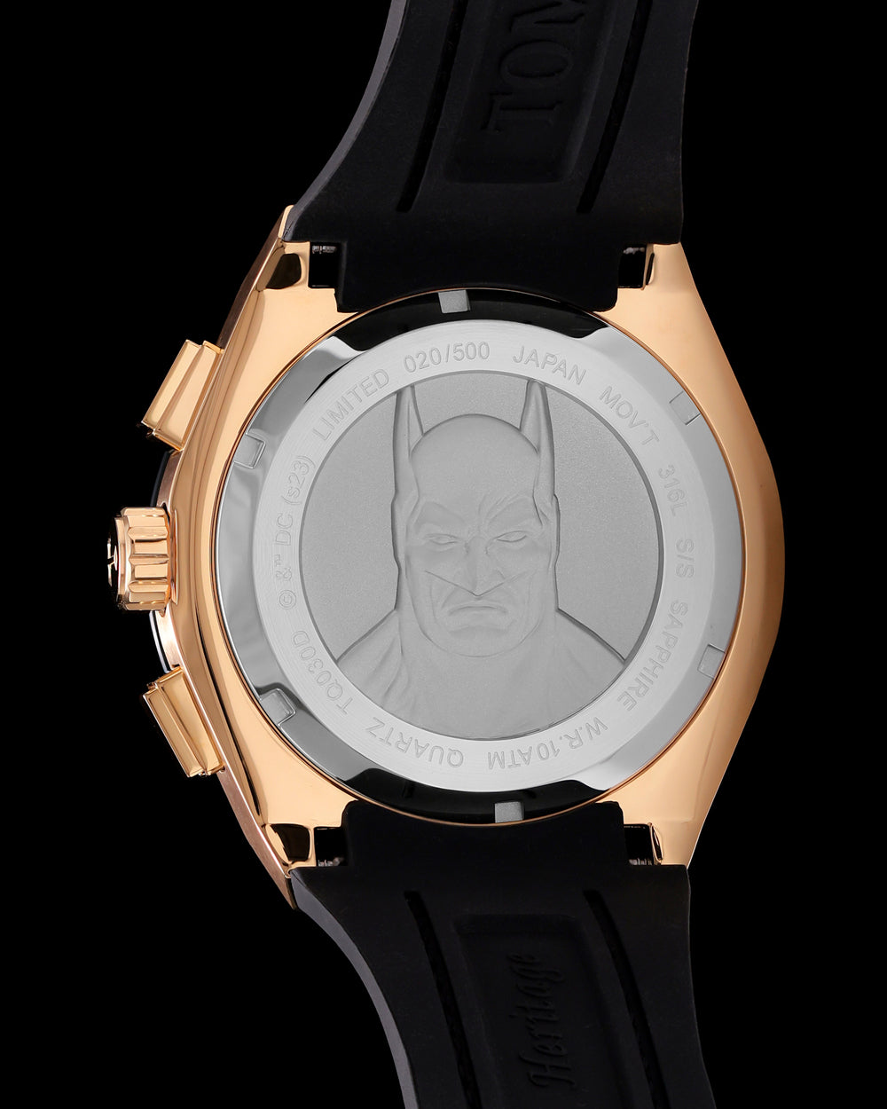 DC Batman TQ030D-D2 (Gold/Black) Black Strap