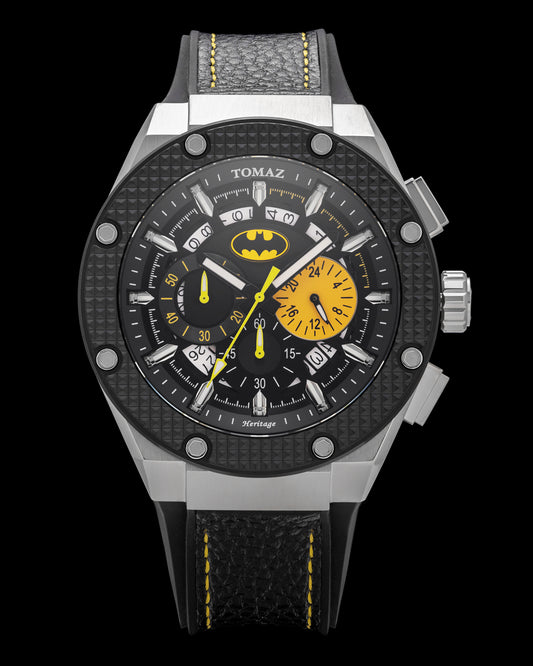 DC Batman TQ030-DD3 (Sliver/Black/Yellow) Black Lychee Strap