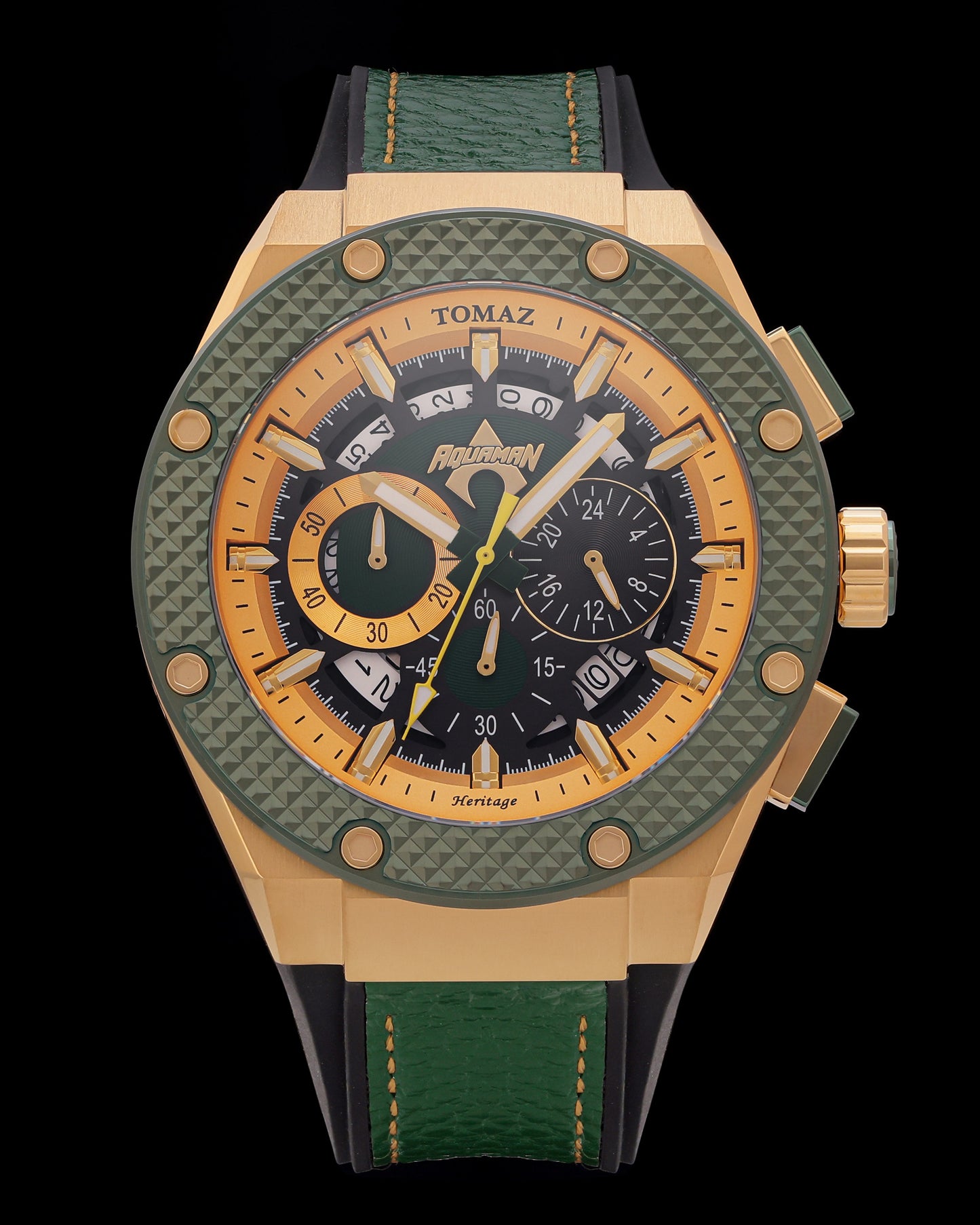 DC Aquaman TQ030F-D1 (Gold/Green) Green Lychee Strap