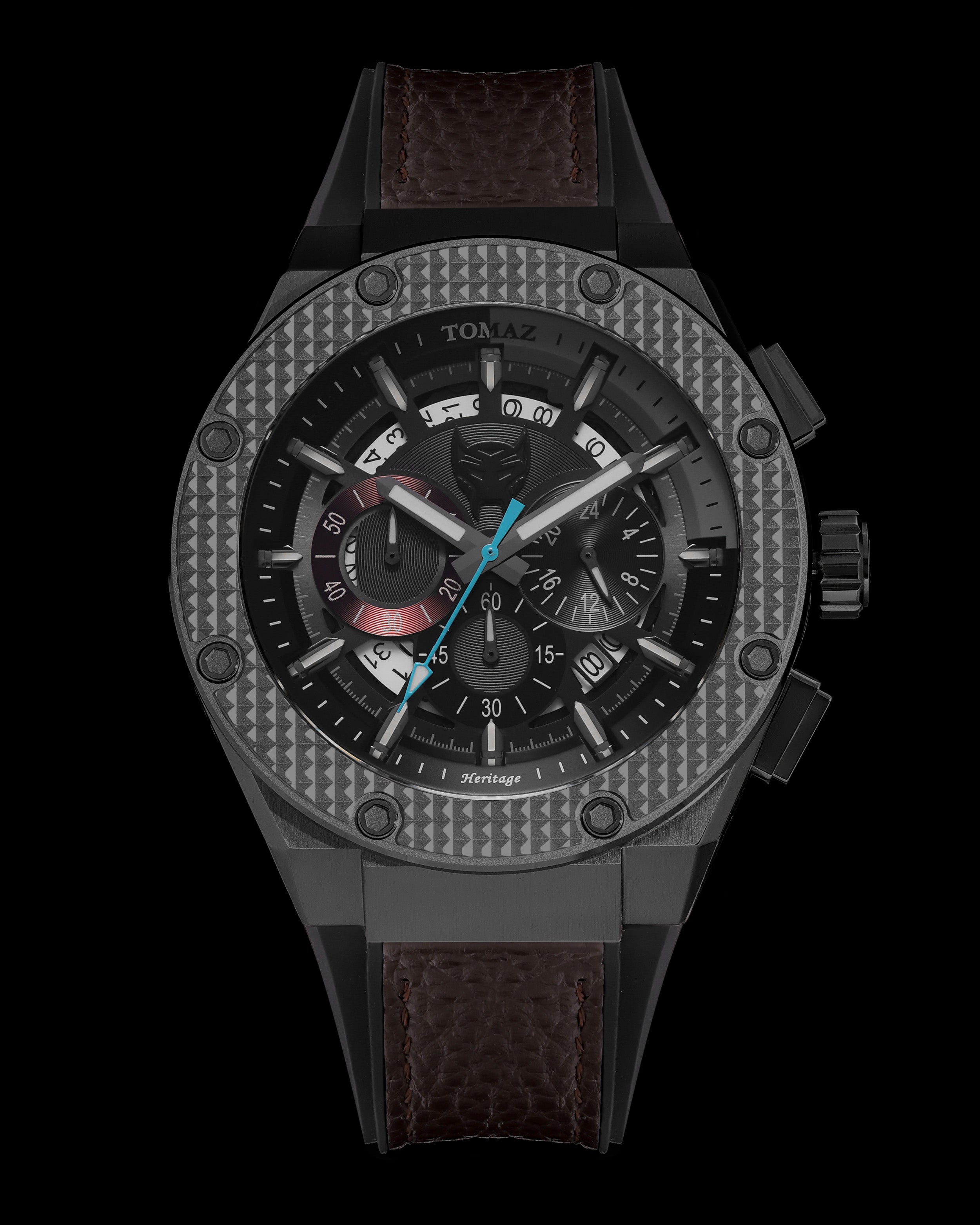 Transformer Maximal TQ030N-D1 (Metal Gun/Black) with Coffee Leather Strap