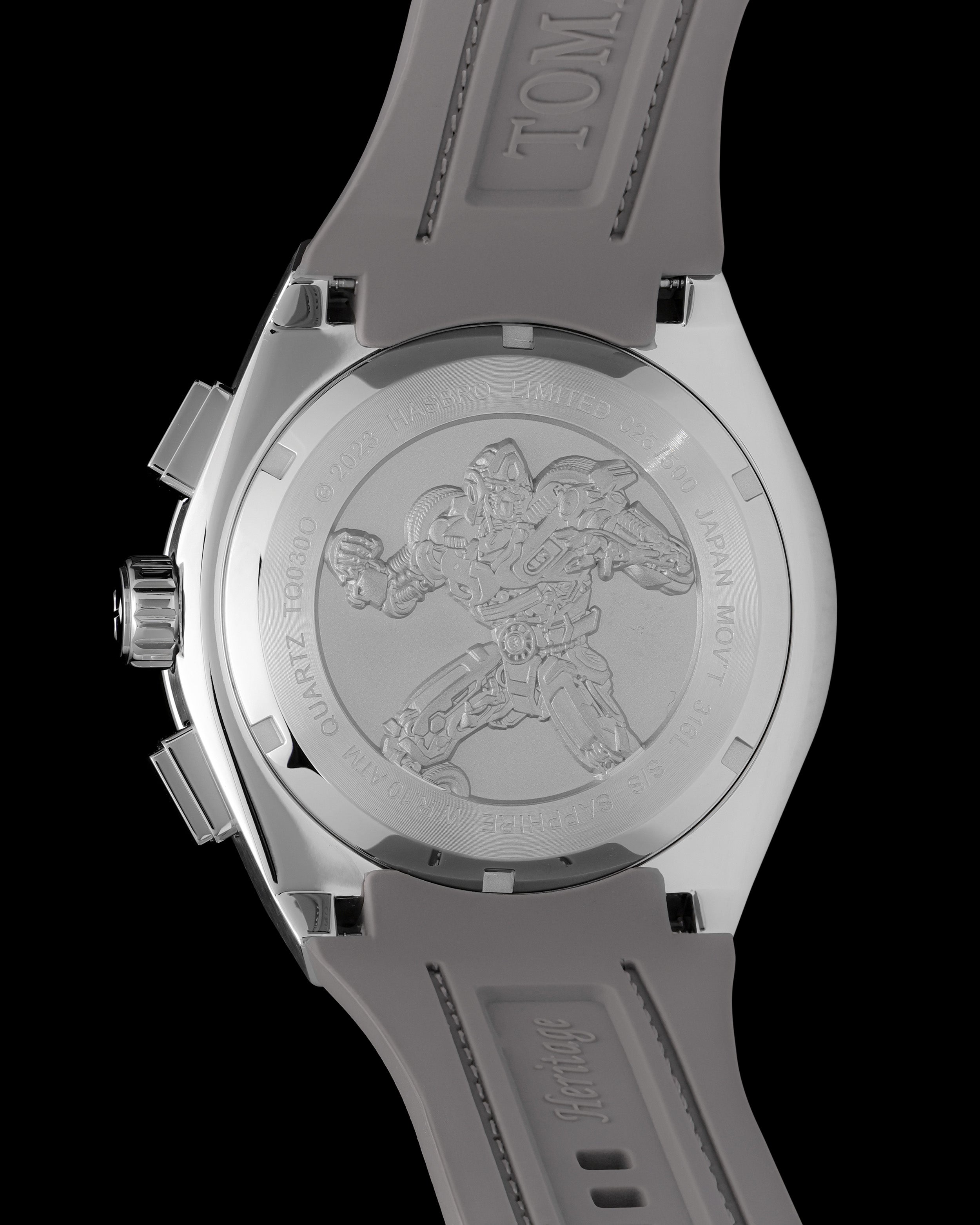 Transformer Mirage TQ030O-D1 (Silver/Blue) Grey Leather Strap