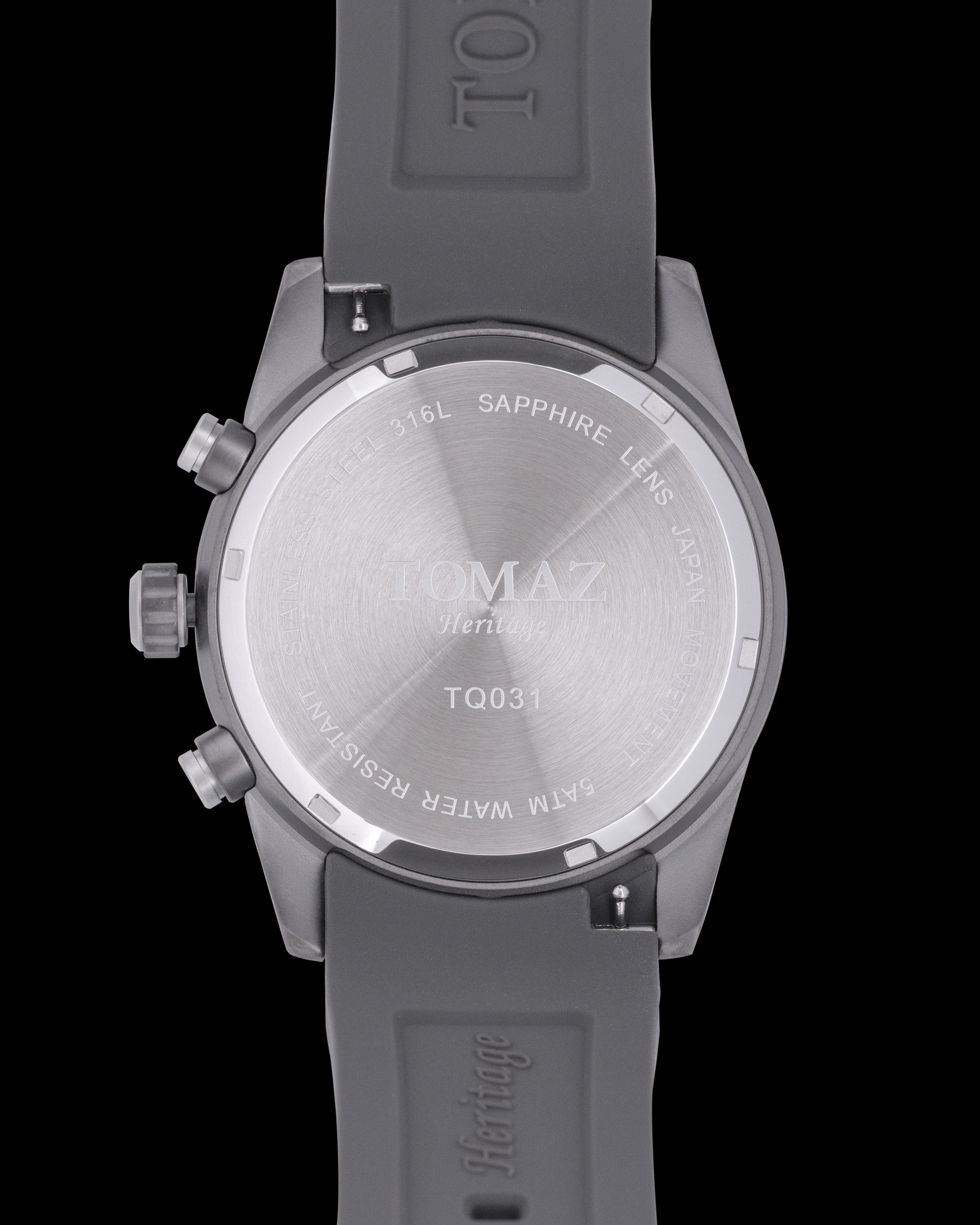 Tomaz Men's Driver Watch TQ031-D10 (Silver/Grey) with Grey Silicone Strap