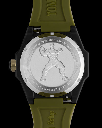 Marvel Hulk TQ045-CD1 (Black/Green) with Green Silicone Strap