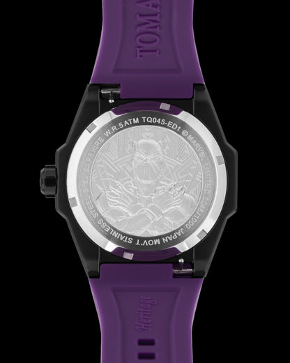 Marvel Wakanda TQ045-ED1 (Black/Purple) with Purple Silicone Strap