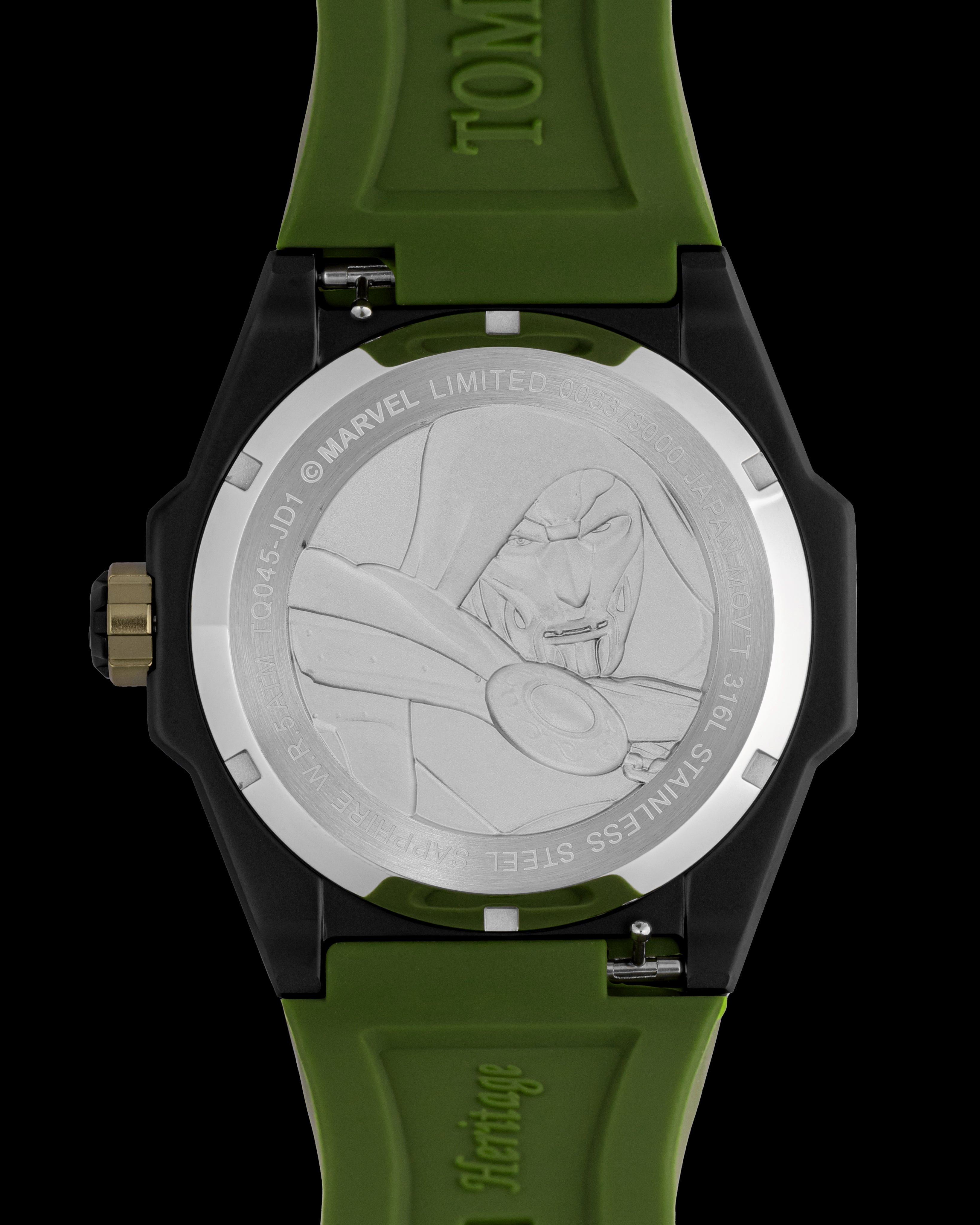 Marvel Doctor Doom TQ045-JD1 (Black/Green) with Green Silicone Strap