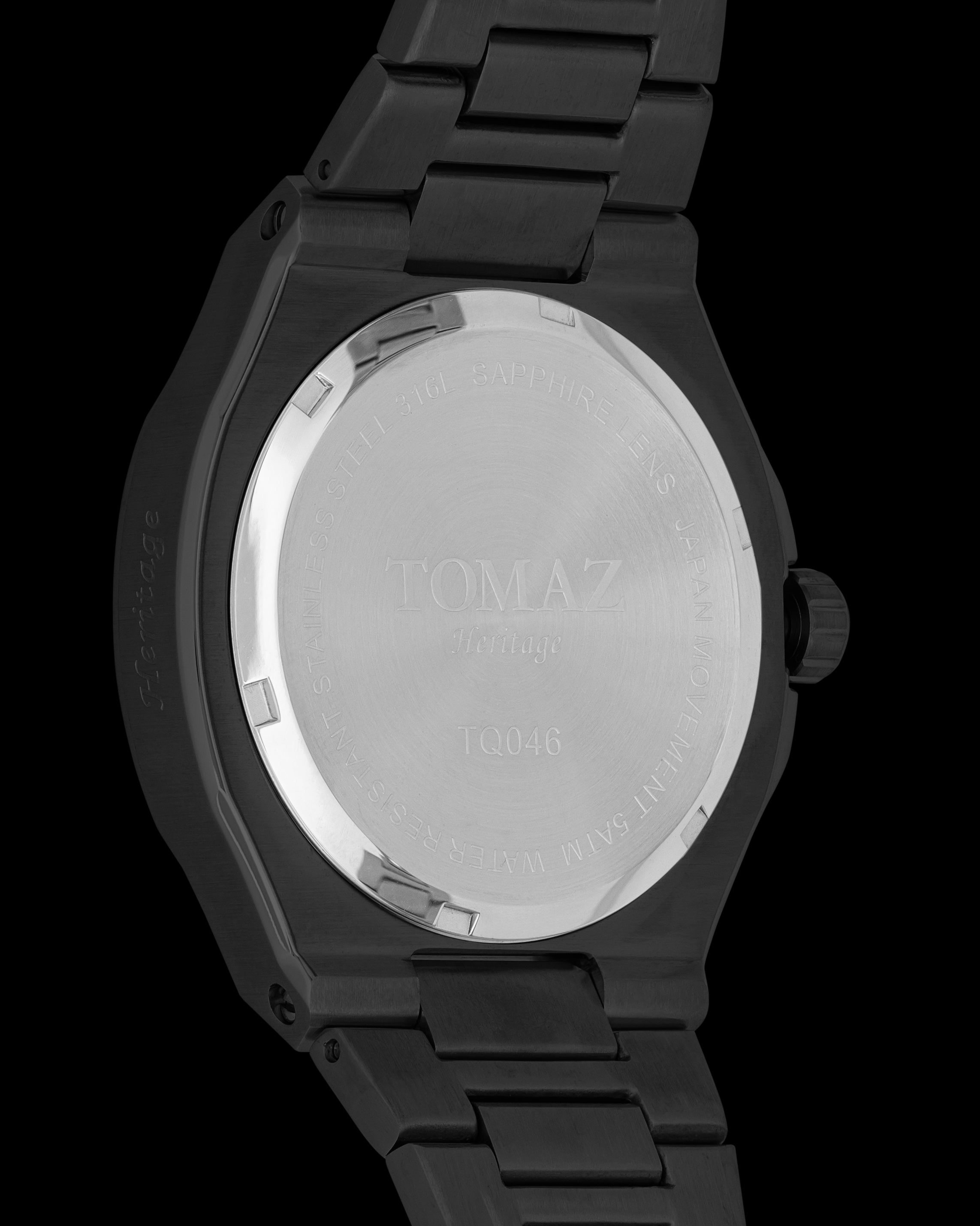 Tomaz TQ046-2D3 Moonphase (Black) with Silver Stainless Steel