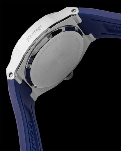 Tomaz TQ046-S2D2 Moon Phase (Silver/Blue) with Blue Silicone Strap