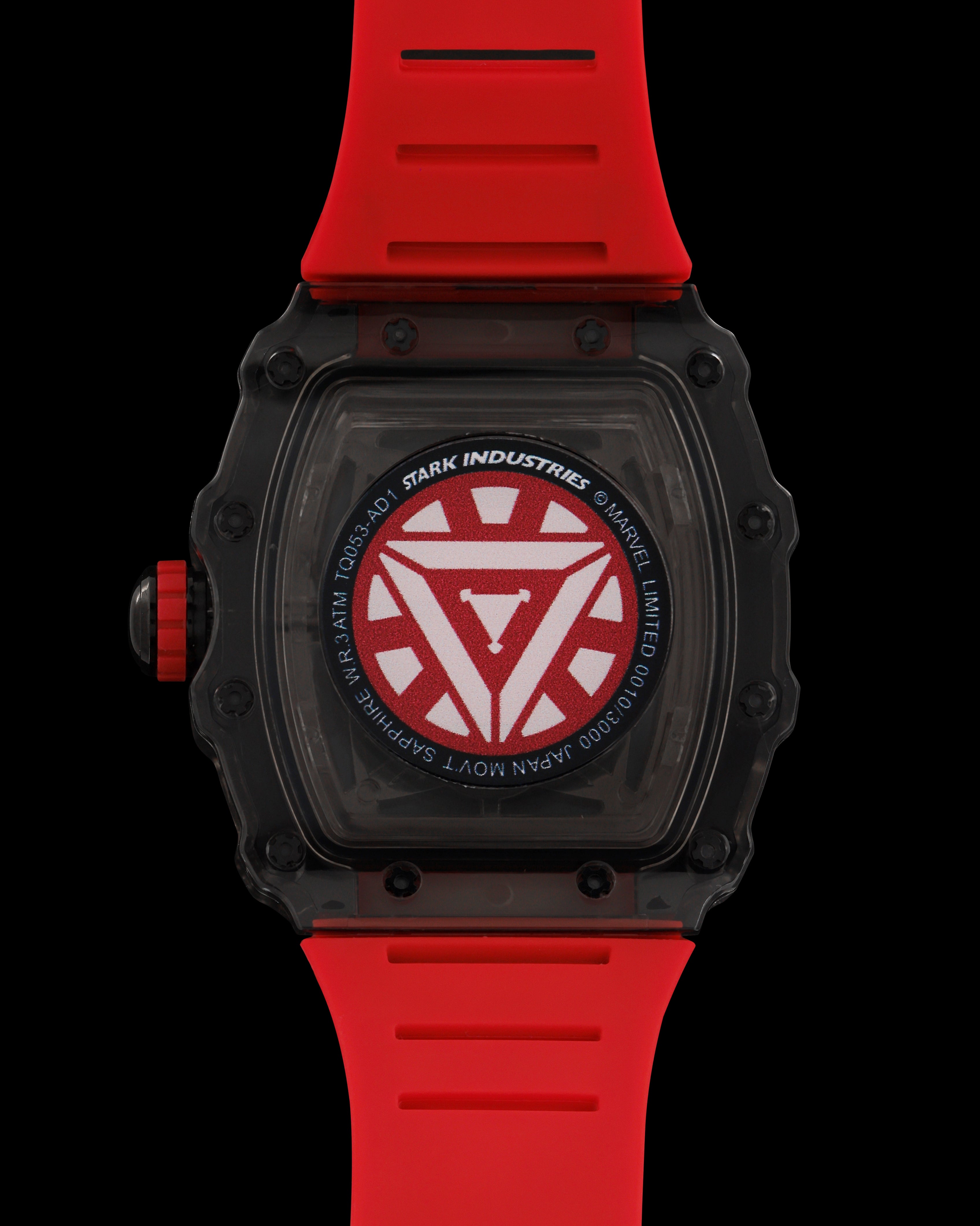 Turbo by Tomaz - Marvel Stark Industries Edition TQ053-AD1 (Light Red/Black) with Light Red Rubber Strap