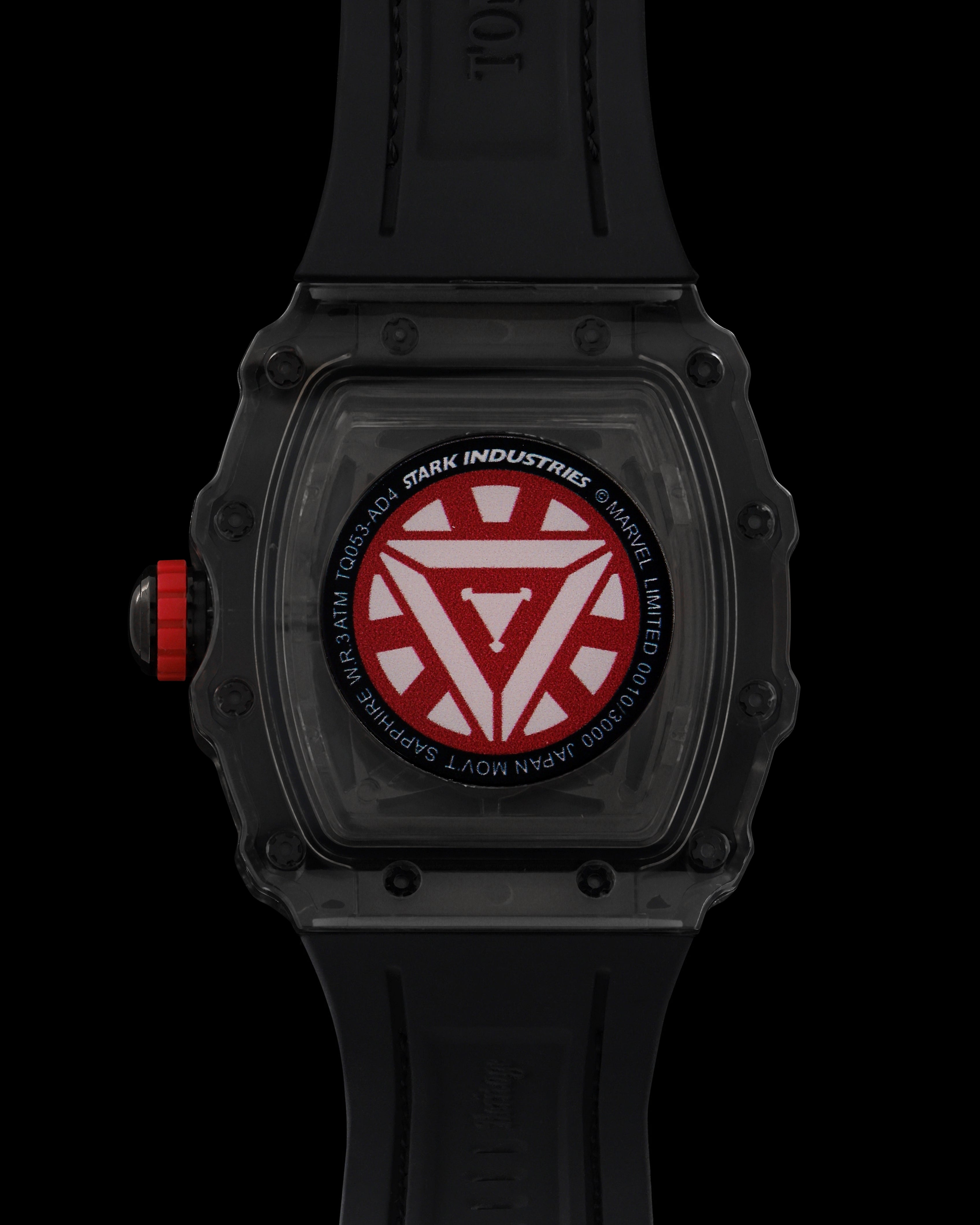 Turbo by Tomaz - Marvel Stark Industries Edition TQ053-AD4 (Dark Red/Black) with Dark Red Rubber Leather Strap