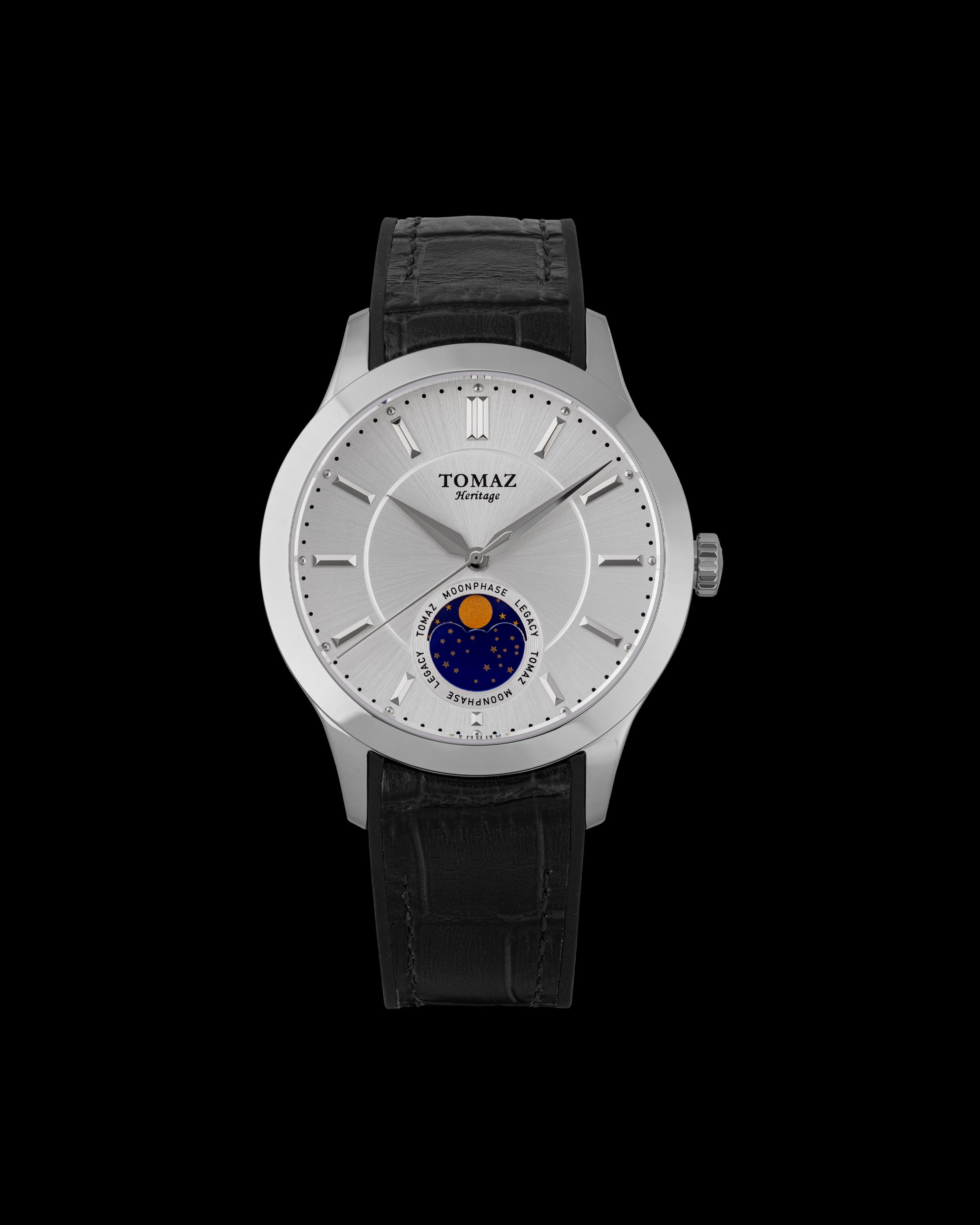 Tomaz The Legacy TQ052-D1 (Silver) with Black Rubber Leather Strap