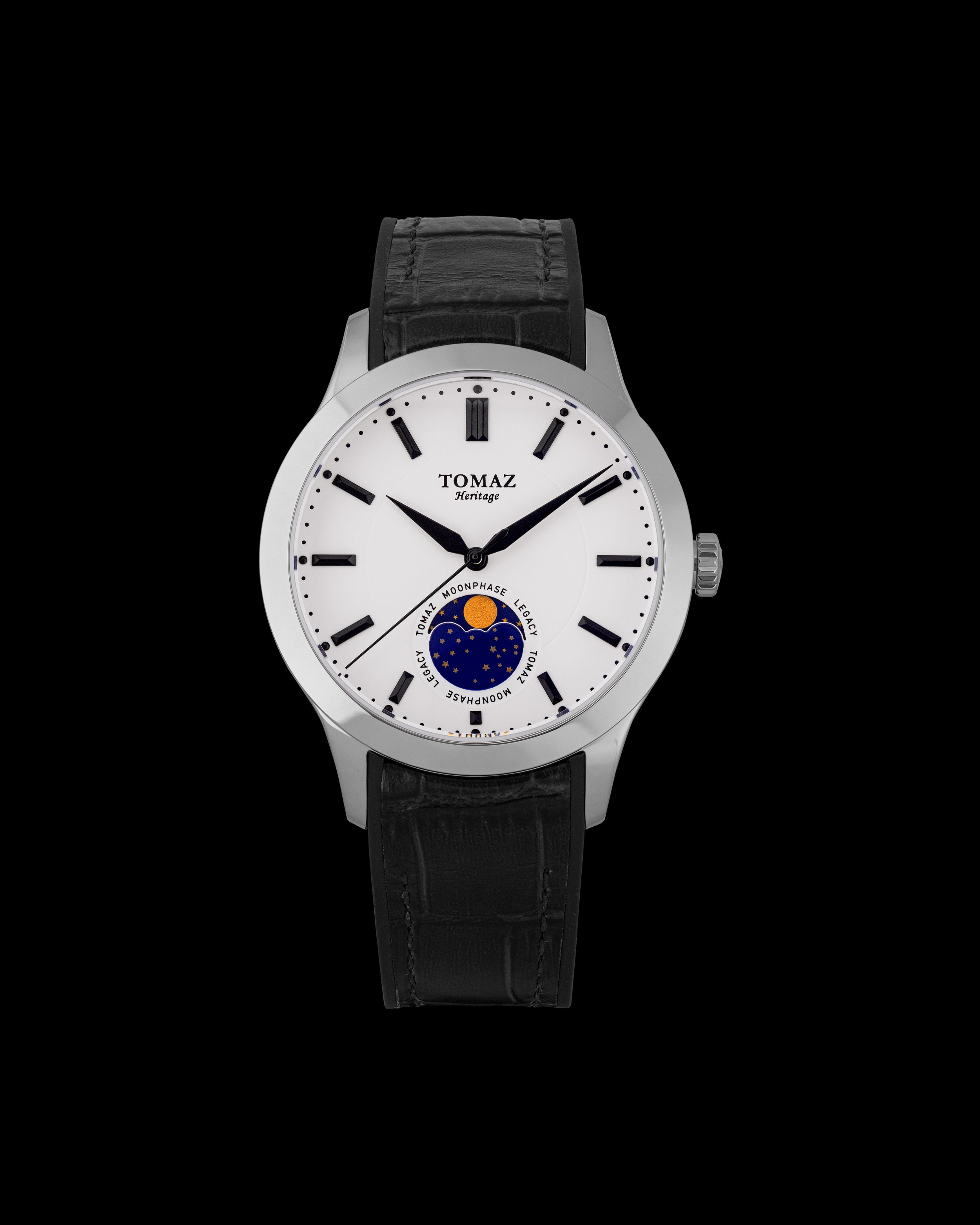 Tomaz The Legacy TQ052-D3 (Silver/White) with Black Rubber Leather Strap