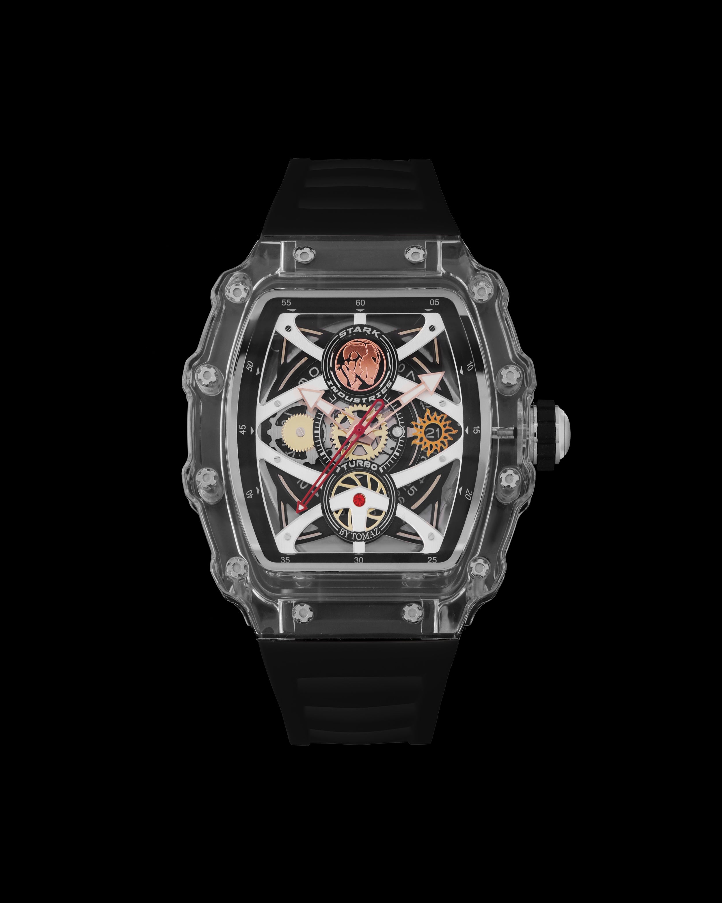 Turbo by Tomaz - Marvel Stark Industries Edition TQ053-AD3 (Black/Silver) with Black Rubber Strap