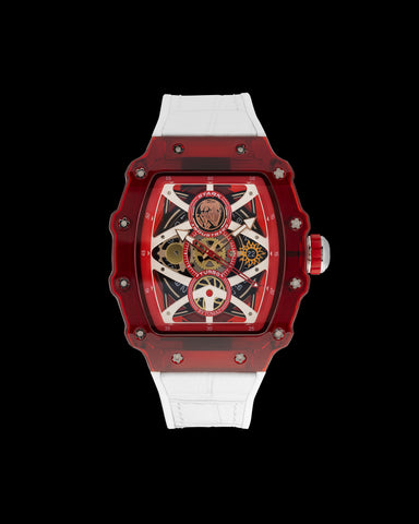 Turbo by Tomaz - Stark Industries Edition TQ053-AD5 (Red/White) with White Rubber Leather Strap