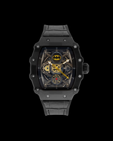 Turbo by Tomaz - Batman Edition TQ053-DD2 (Grey/Black) with Black Rubber Leather Strap