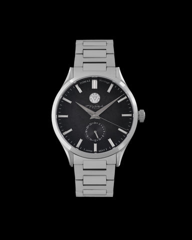 Marvel Tony Stark TQ056-AD1 (Black/Silver) with Silver Stainless Steel