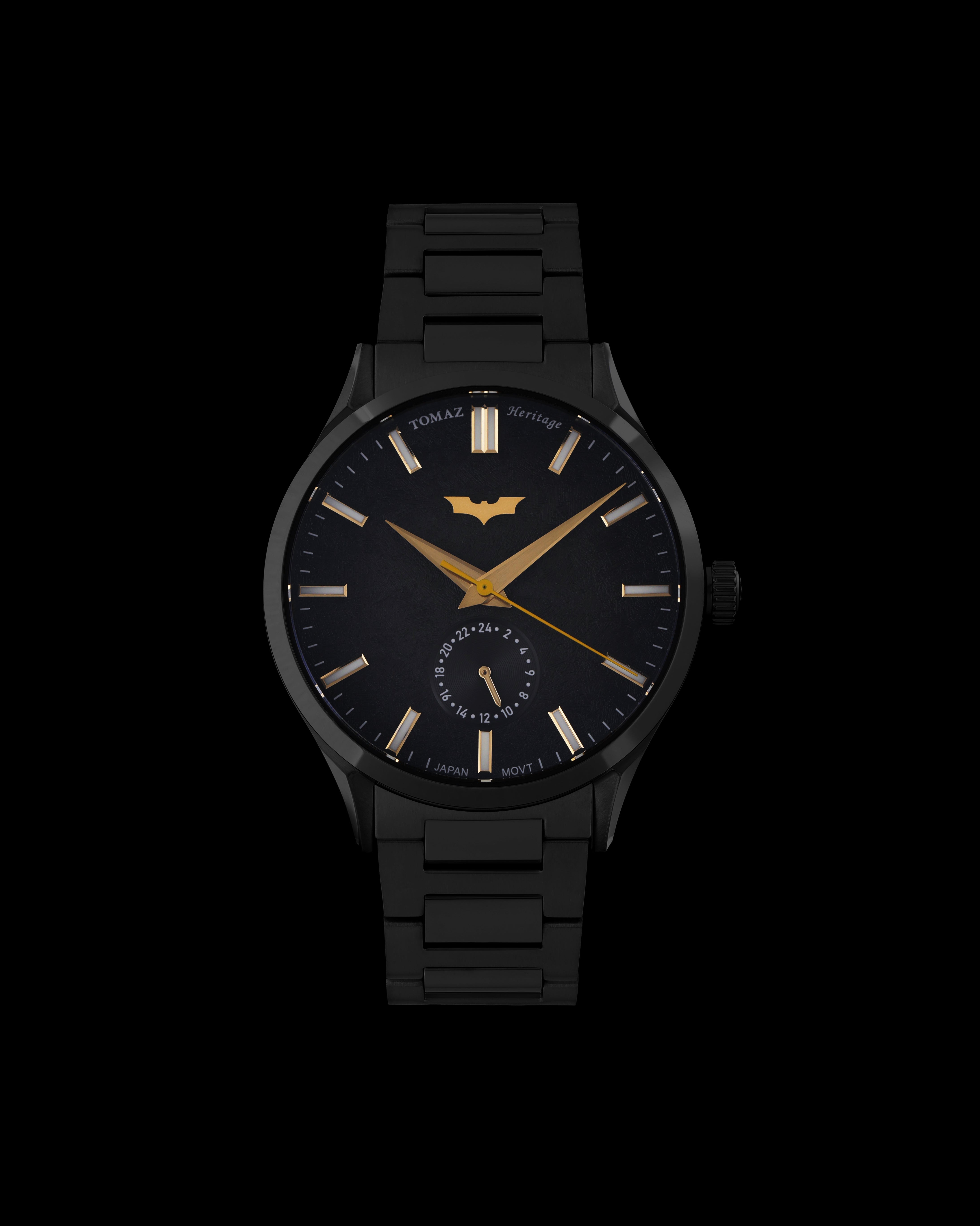 DC Batman TQ056-CD1 (Black/Gold) with Silver Stainless Steel