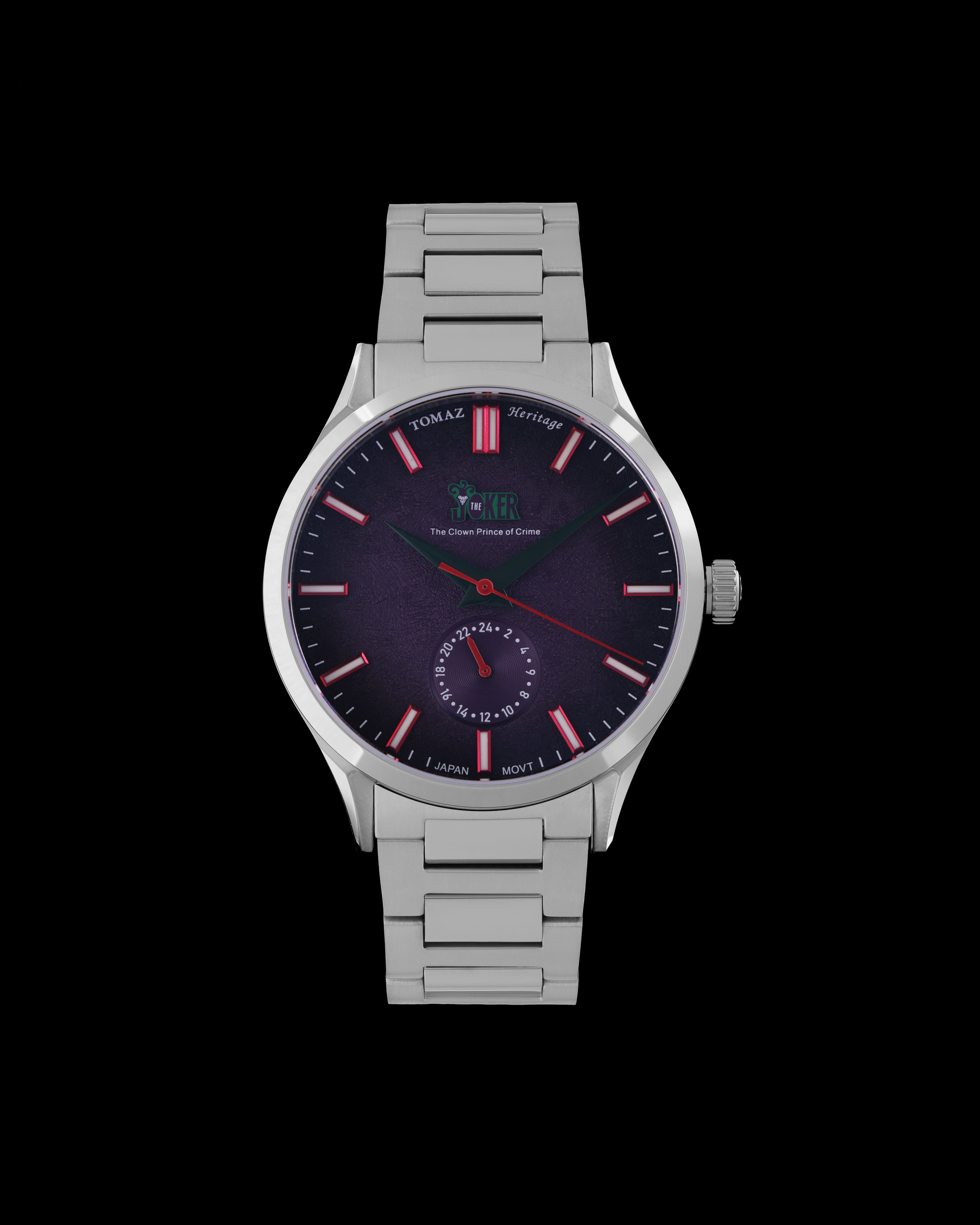 DC Joker TQ056-DD1 (Silver/Purple/Green) with Silver Stainless Steel Strap