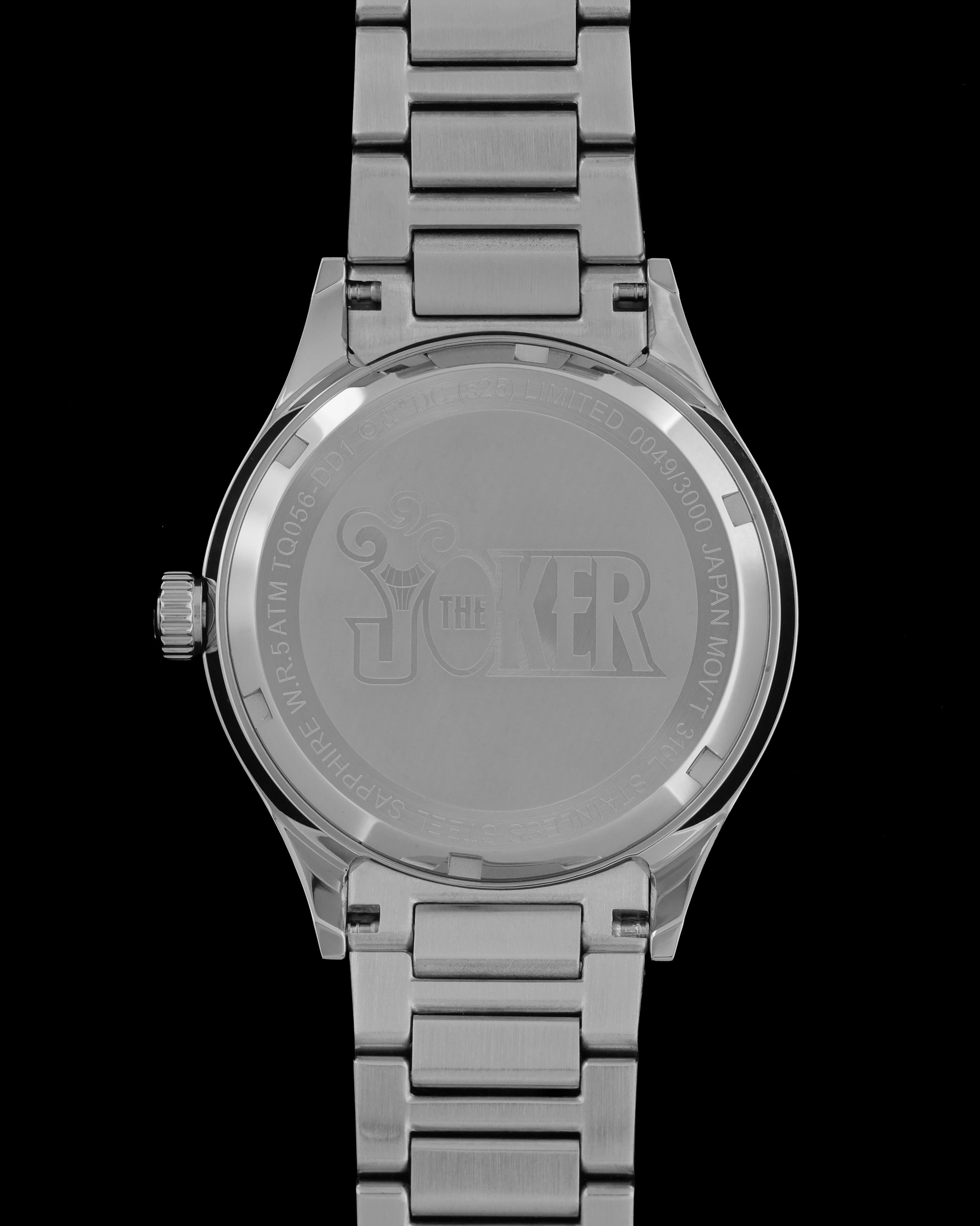 DC Joker TQ056-DD1 (Silver/Purple/Green) with Silver Stainless Steel Strap