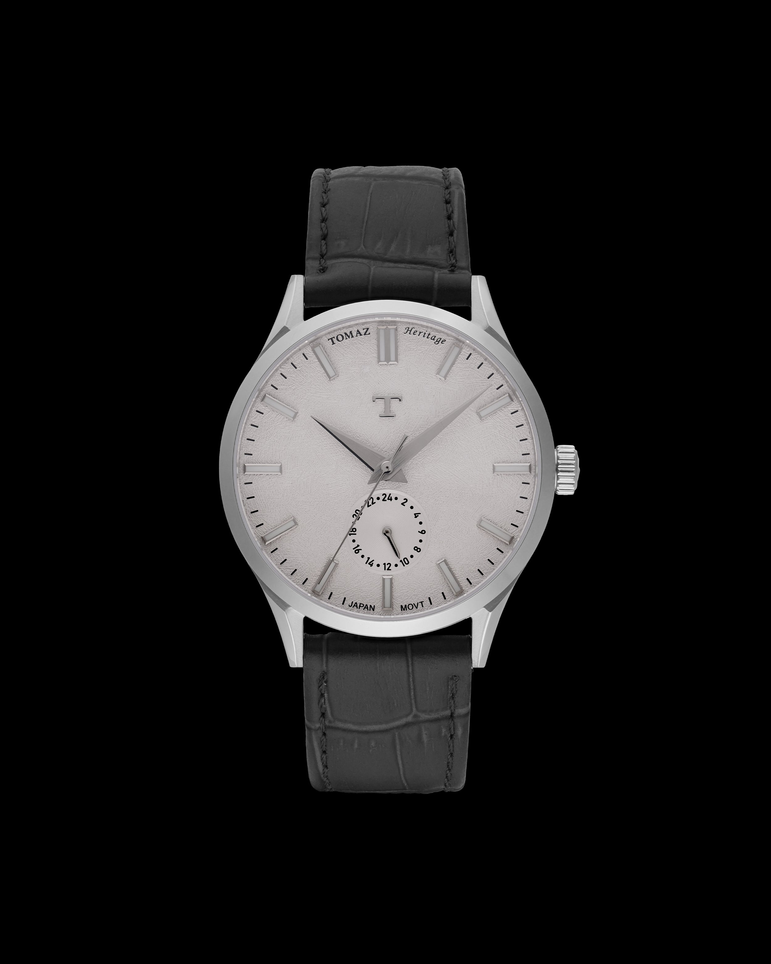 #color_silver/black + black leather strap