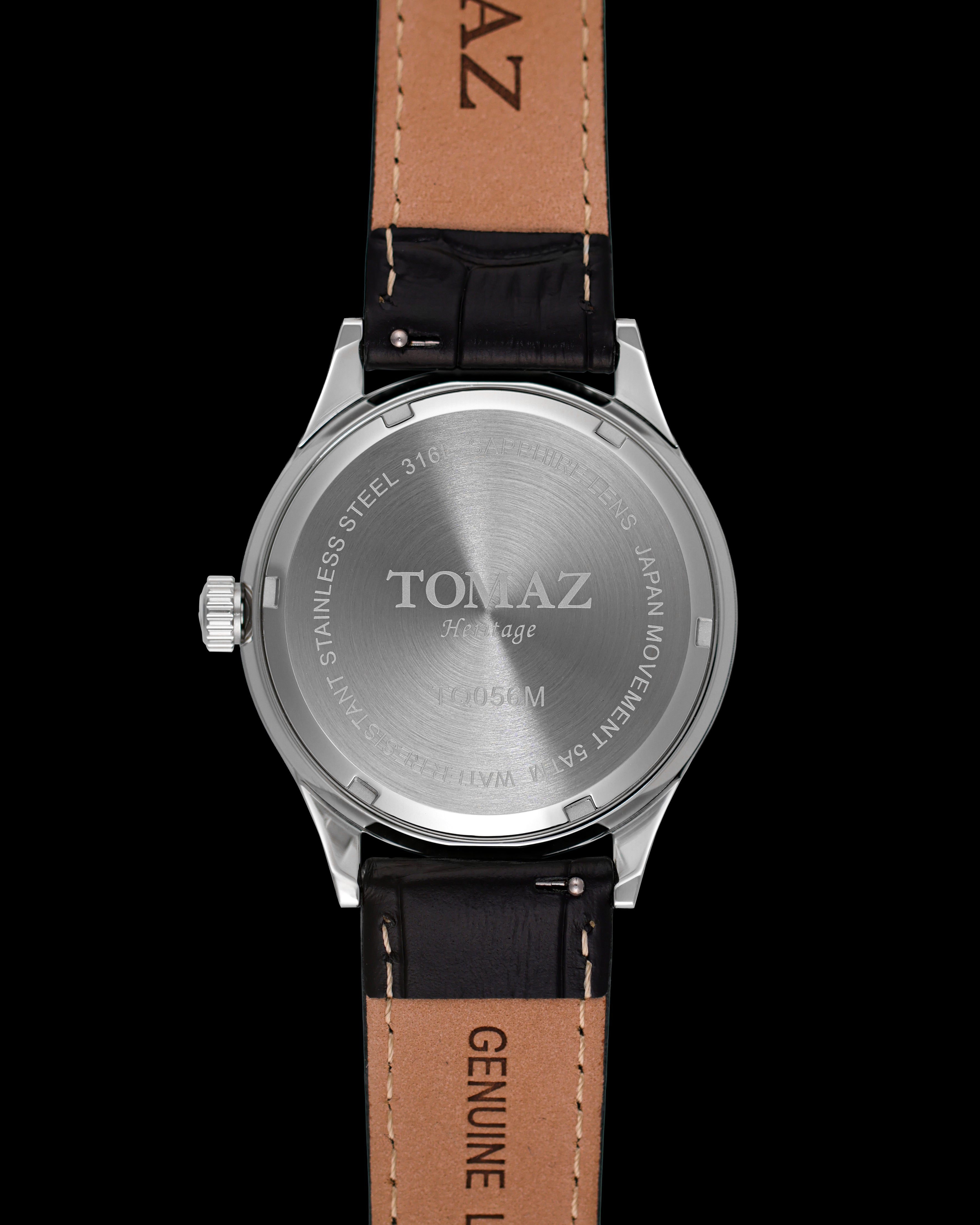 #color_silver/black + black leather strap