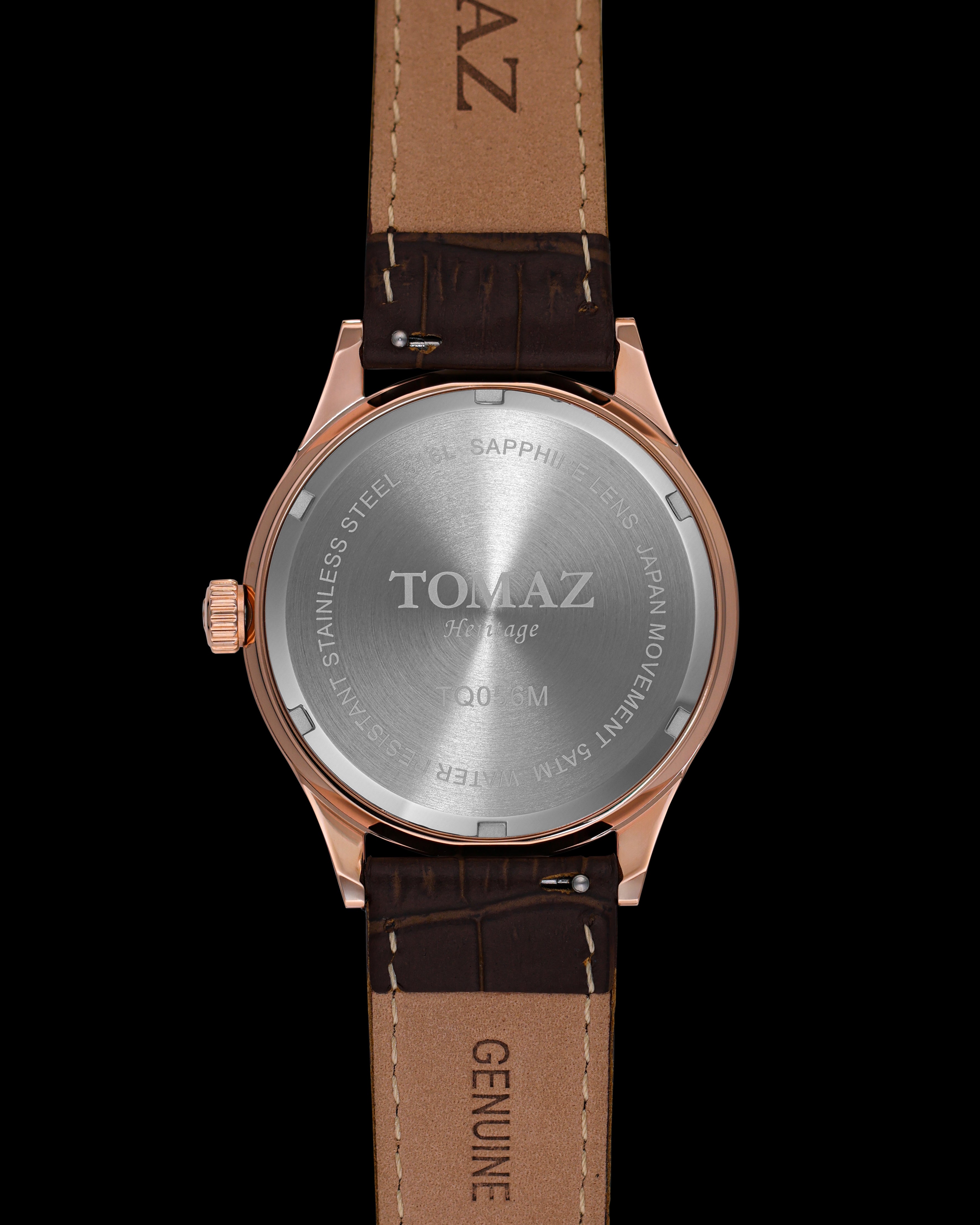 #color_rosegold/black + coffee leather strap