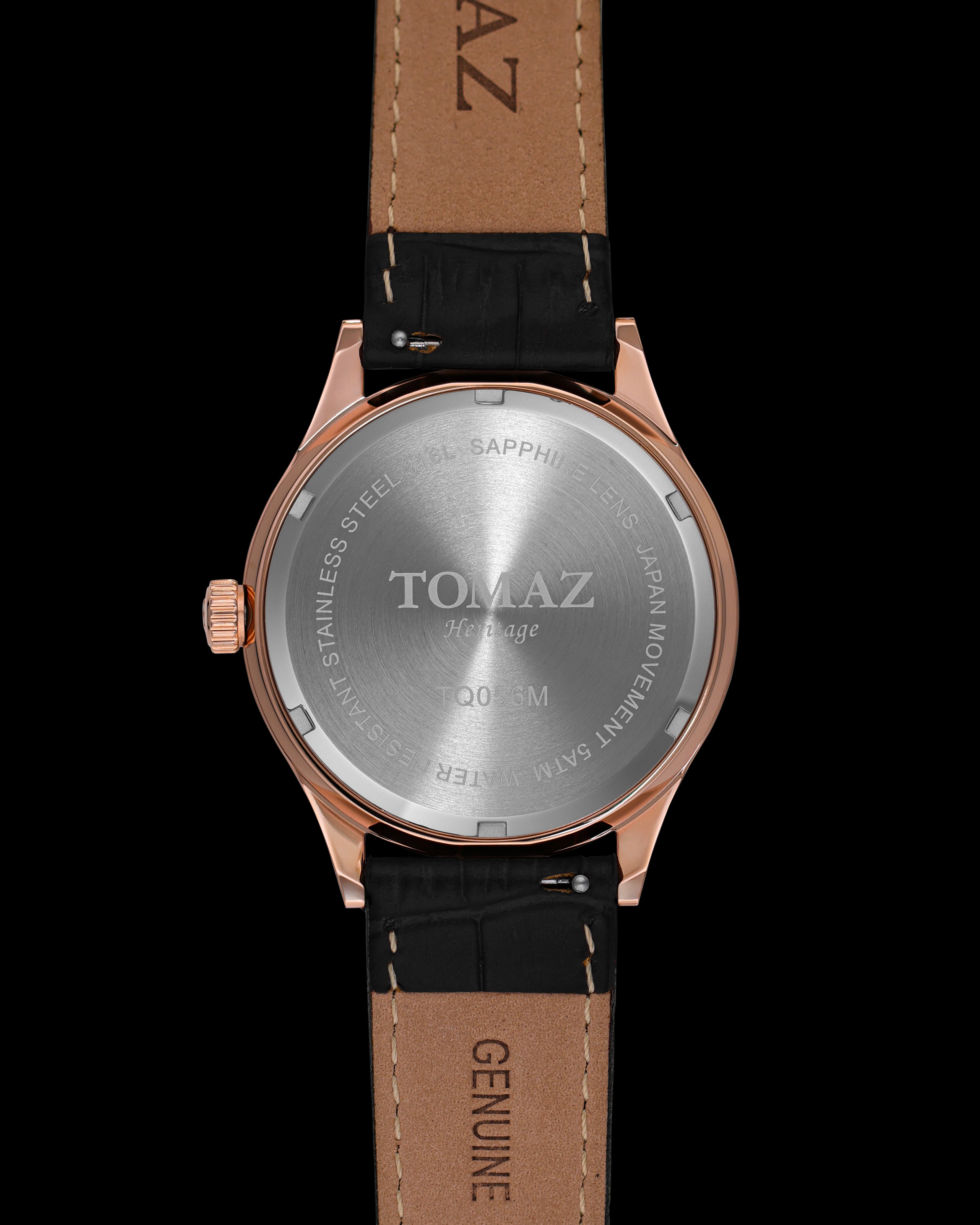 #color_rosegold/black + black leather strap
