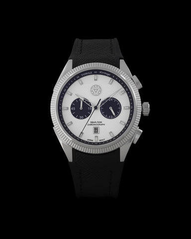 Marvel Tony Stark TQ059-AD3 (Silver/Black/White) with Black Saffiano Strap