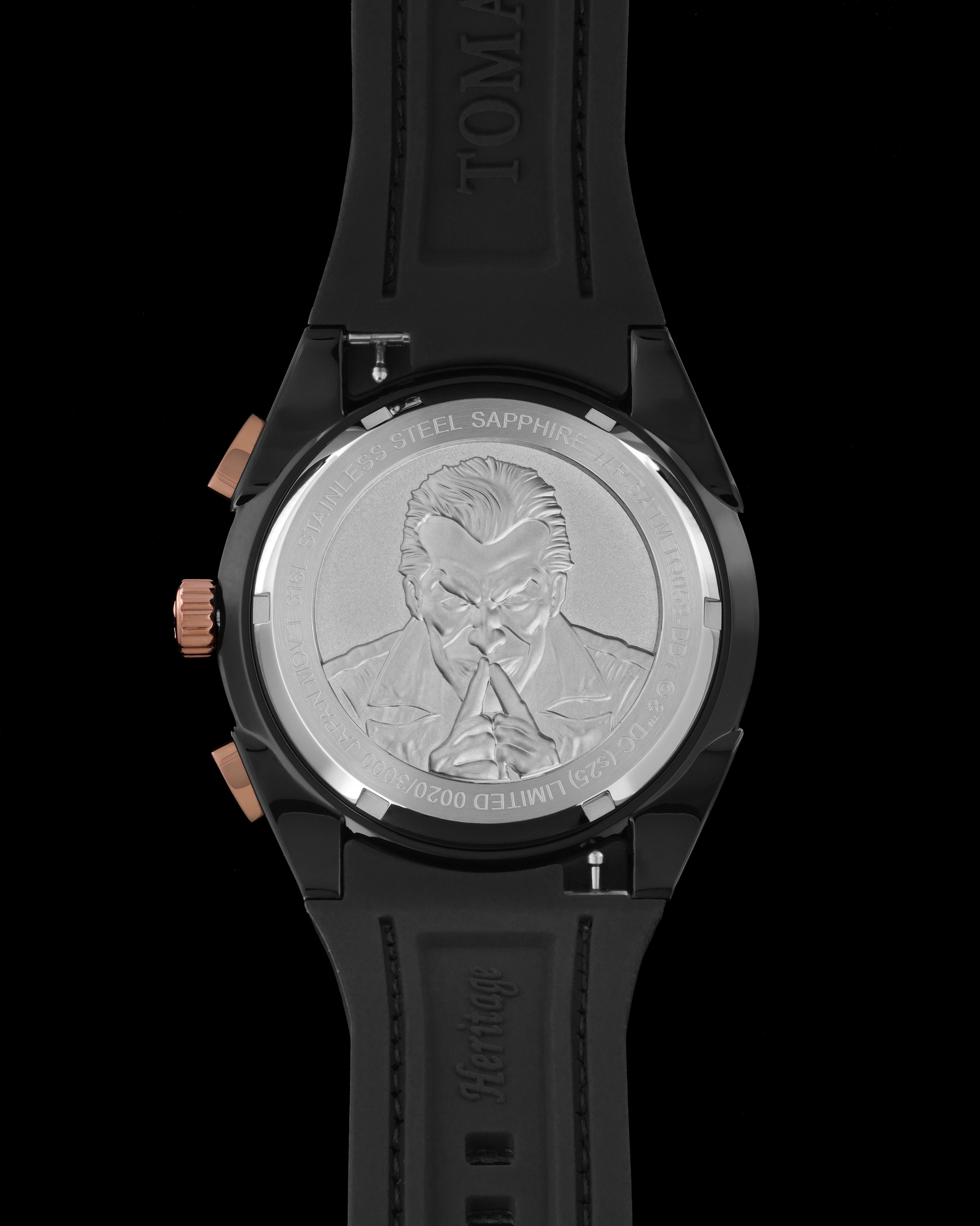 DC Joker TQ059-DD1 (Pink/Green) with Pink/Green Saffiano Rubber Leather Strap