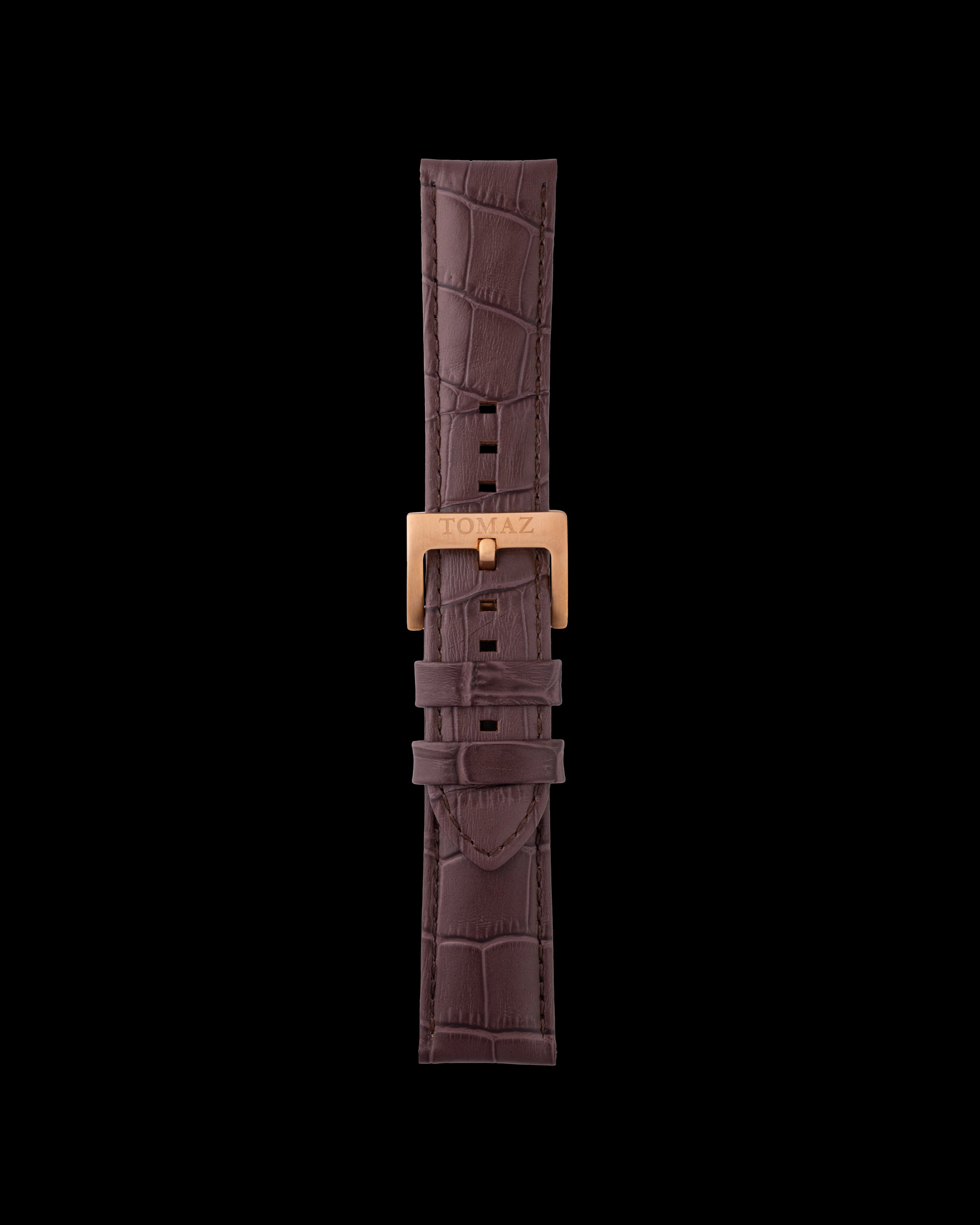 Tomaz TS1-1A Leather Bamboo 24mm Watch Strap (Brown)