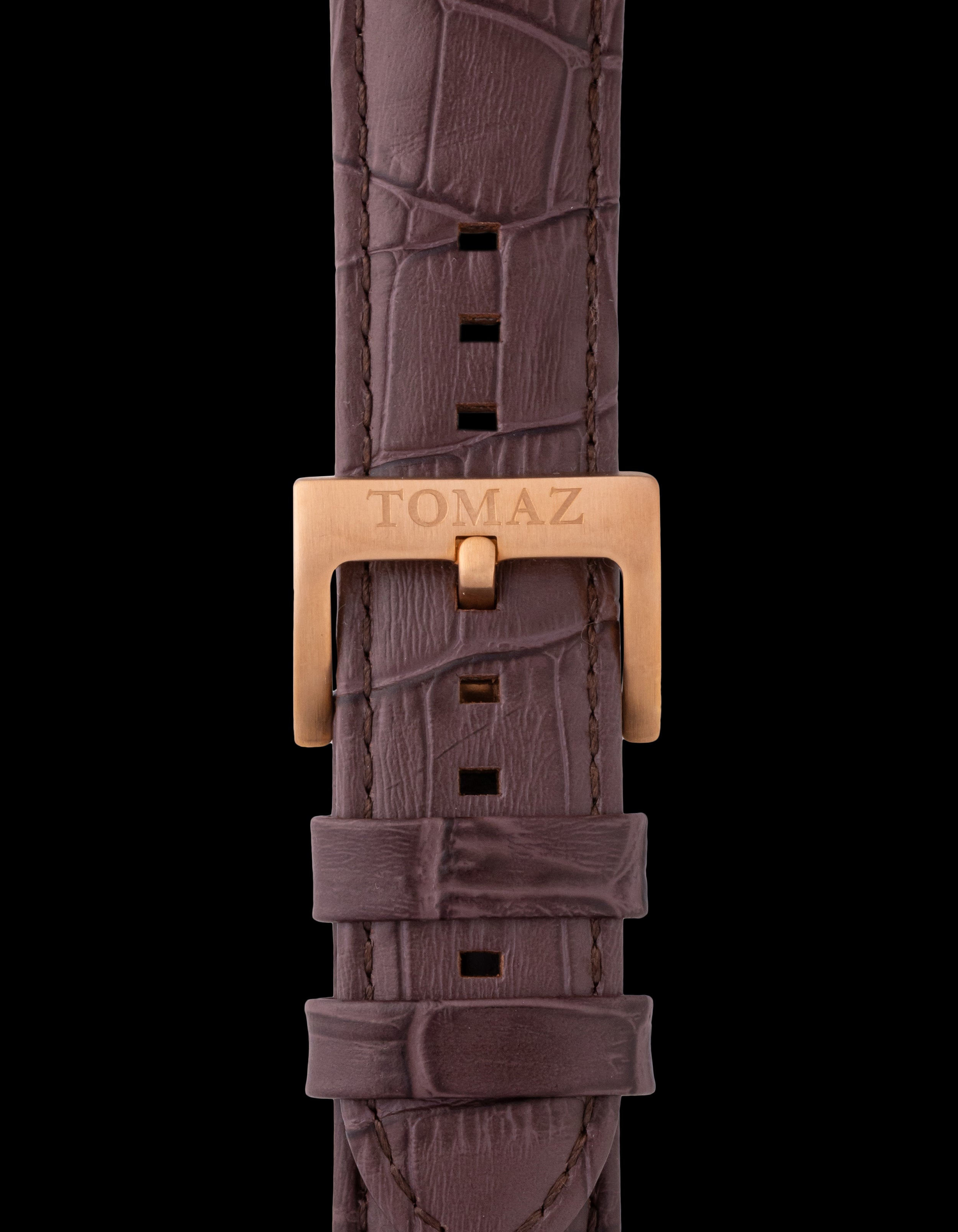 Tomaz TS1-1A Leather Bamboo 24mm Watch Strap (Brown)