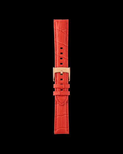 Tomaz TS1-1A Leather Bamboo 20mm Watch Strap (Light Red)